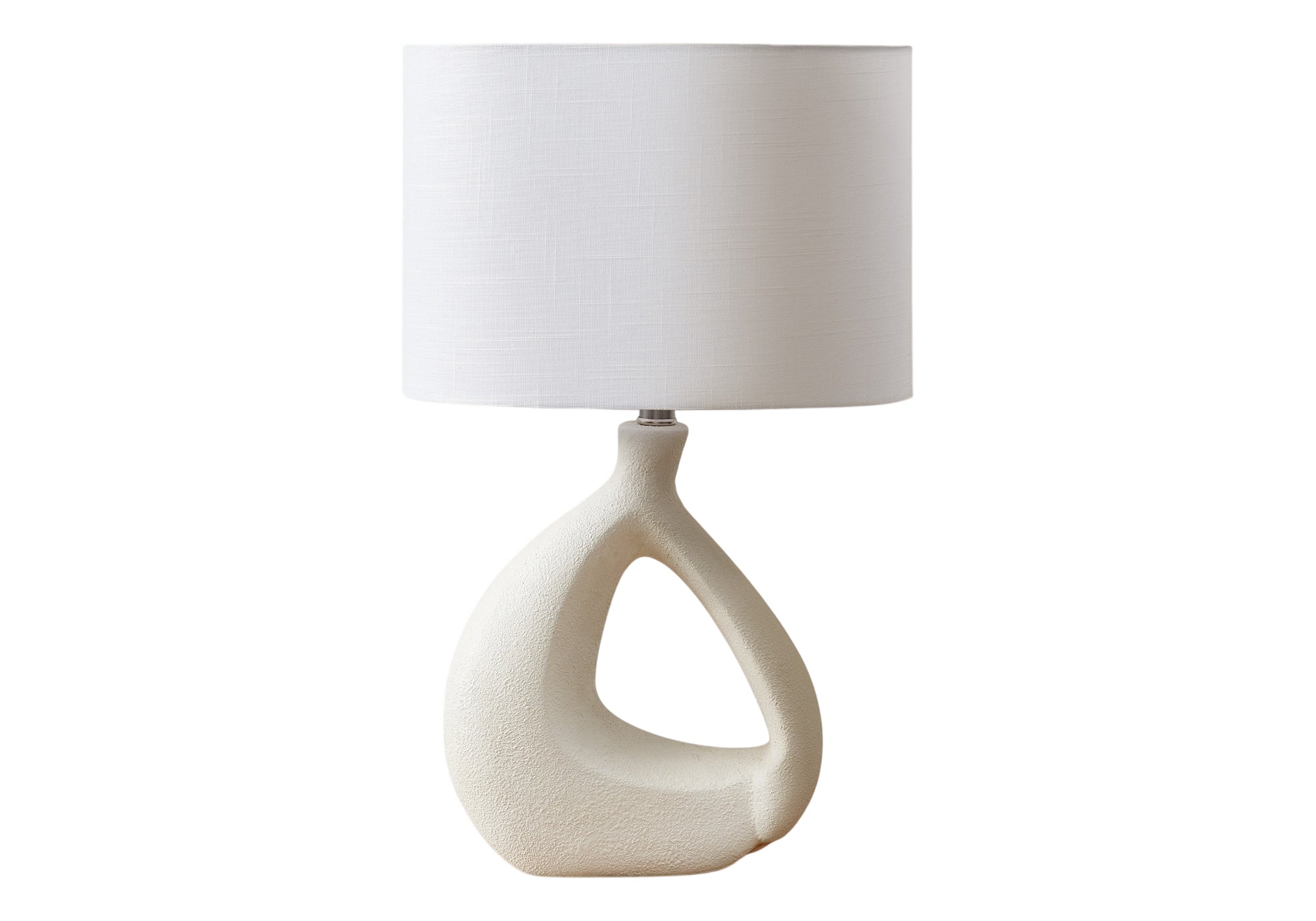 23"H Ivory Resin Table Lamp with Ivory Shade-Lighting-DECOROLALA