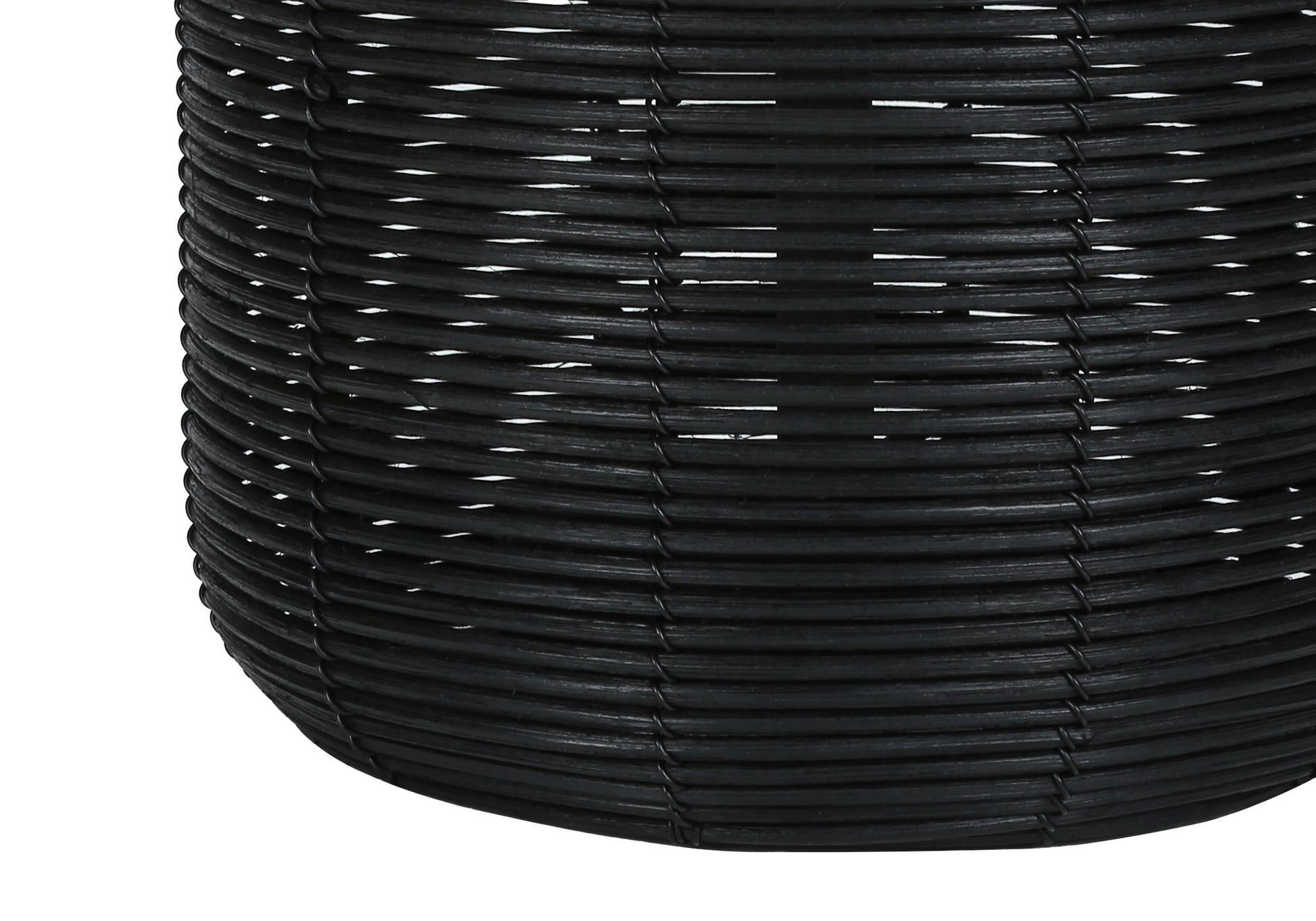 23"H Table Lamp Black Rattan Ginger Jar Ivory Shade-Lighting-DECOROLALA