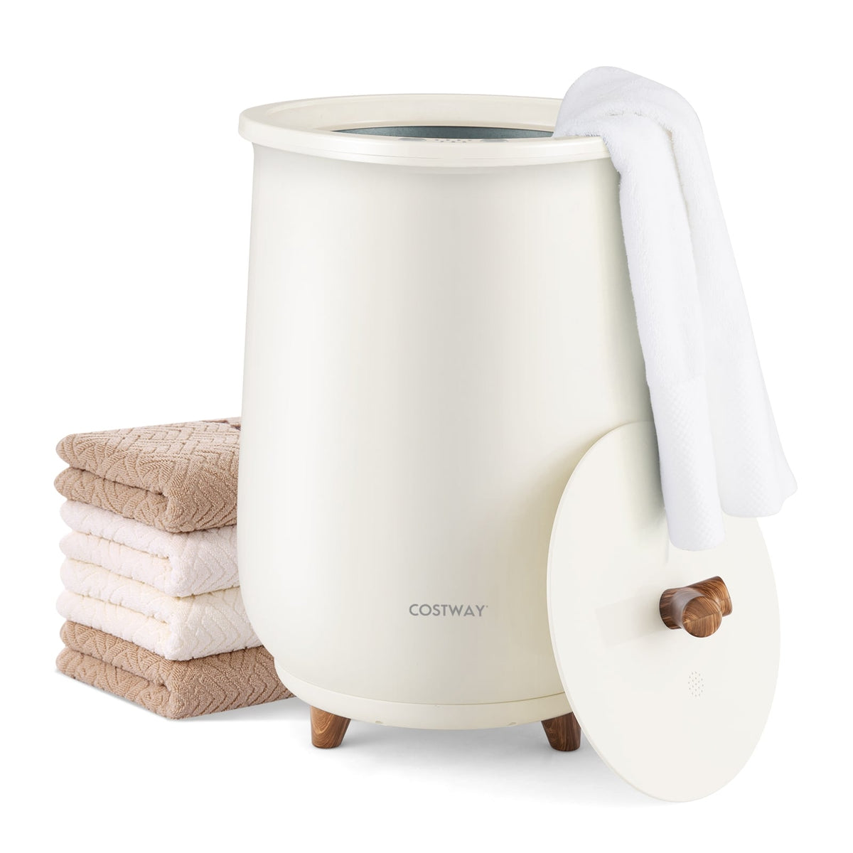 23L Bucket-Style Towel Warmer with Fragrant Disc Holder - Gray-Dryers-DECOROLALA