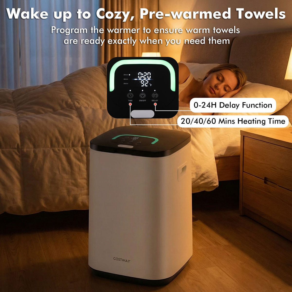 23L Large Hot Towel Warmer Bucket - White 450W Rapid Heating-Dryers-DECOROLALA