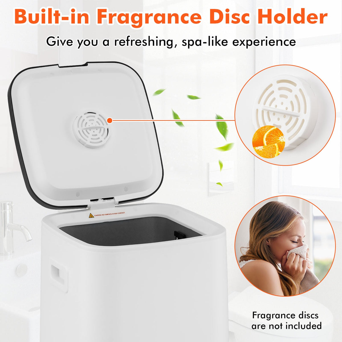 23L Large Hot Towel Warmer Bucket - White 450W Rapid Heating-Dryers-DECOROLALA