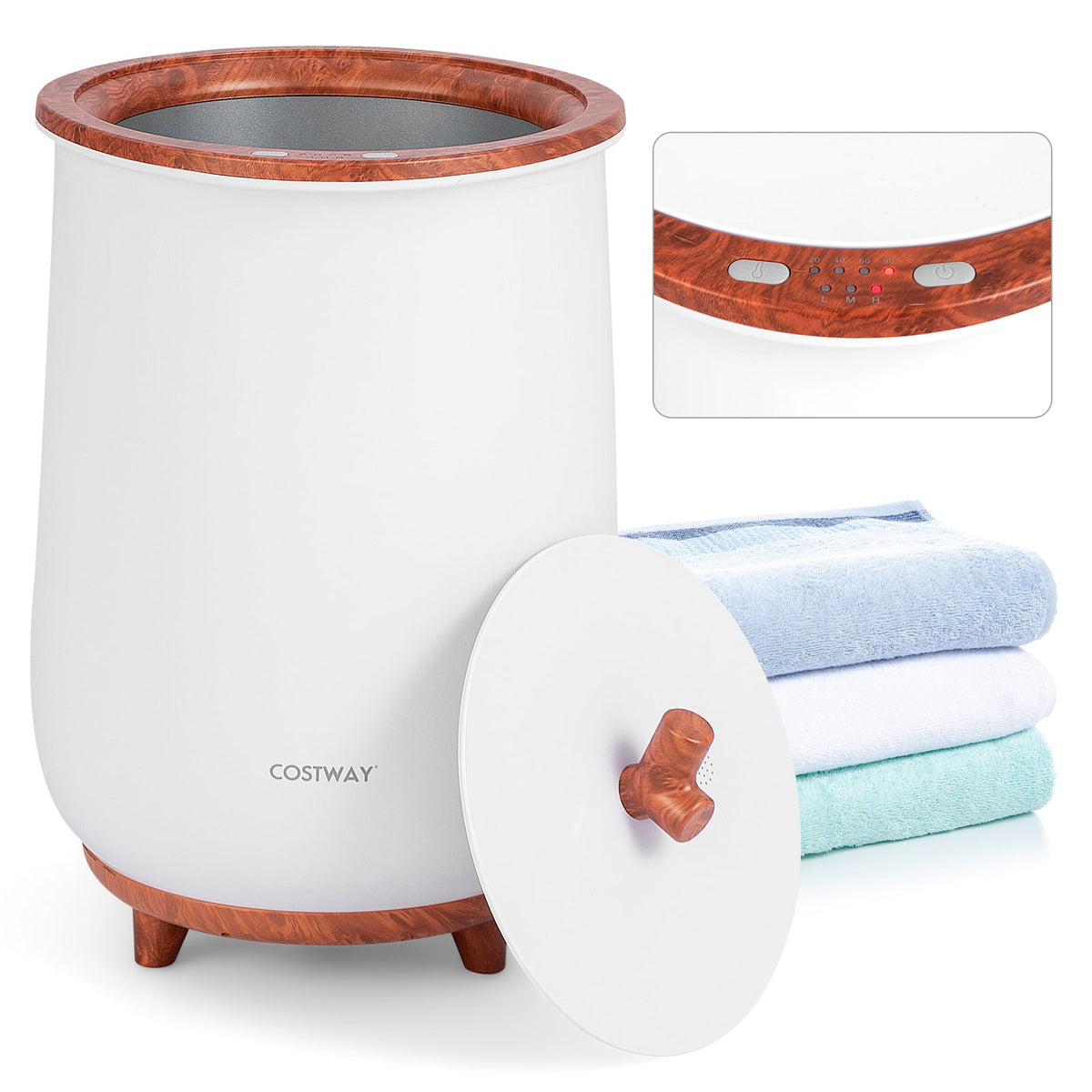23L Bucket Towel Warmer with Fragrant Disc Holder - Coffee-Dryers-DECOROLALA