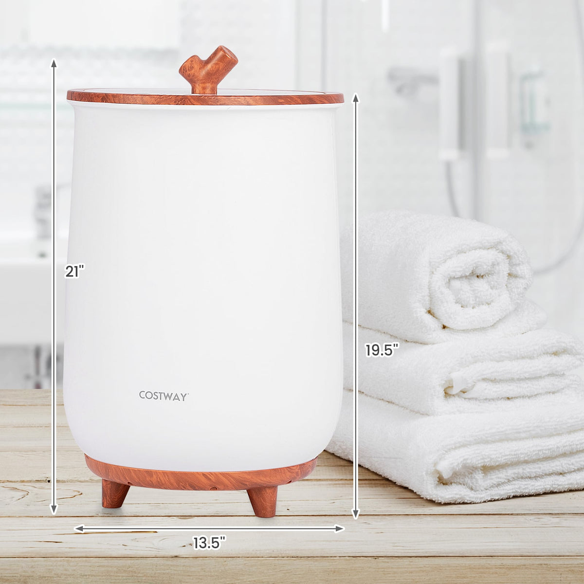 23L Bucket Towel Warmer with Fragrant Disc Holder - Coffee-Dryers-DECOROLALA