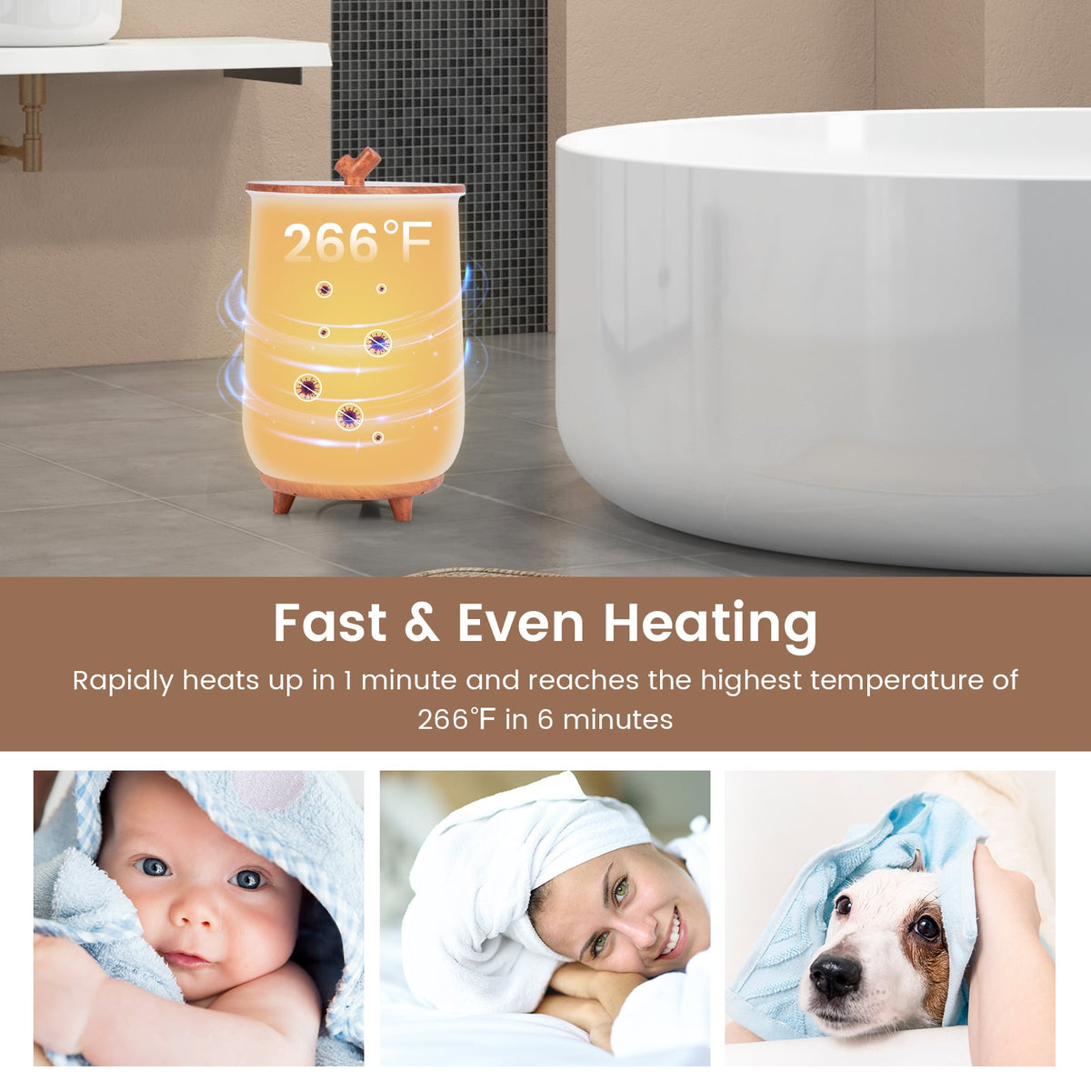 23L Bucket Towel Warmer with Fragrant Disc Holder - Coffee-Dryers-DECOROLALA