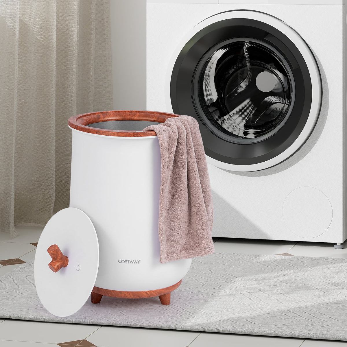 23L Bucket Towel Warmer with Fragrant Disc Holder - Coffee-Dryers-DECOROLALA
