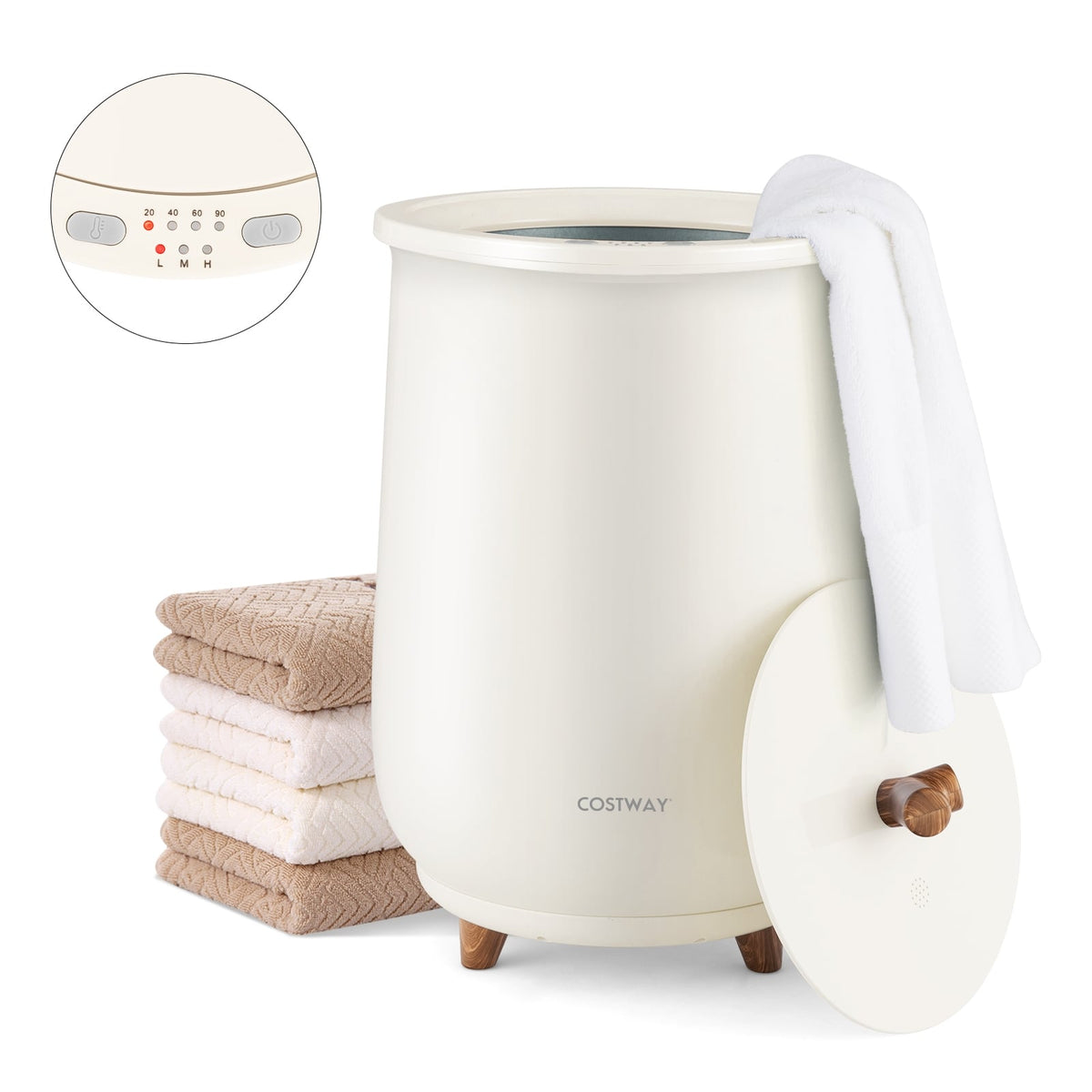 23L Bucket-Style Towel Warmer with Fragrant Disc Holder - Gray-Dryers-DECOROLALA