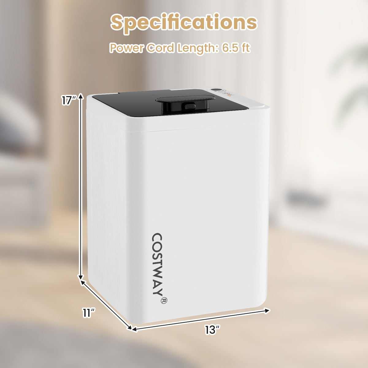 23L Large Towel Warmer Bucket with Timer - White/Black-Dryers-DECOROLALA