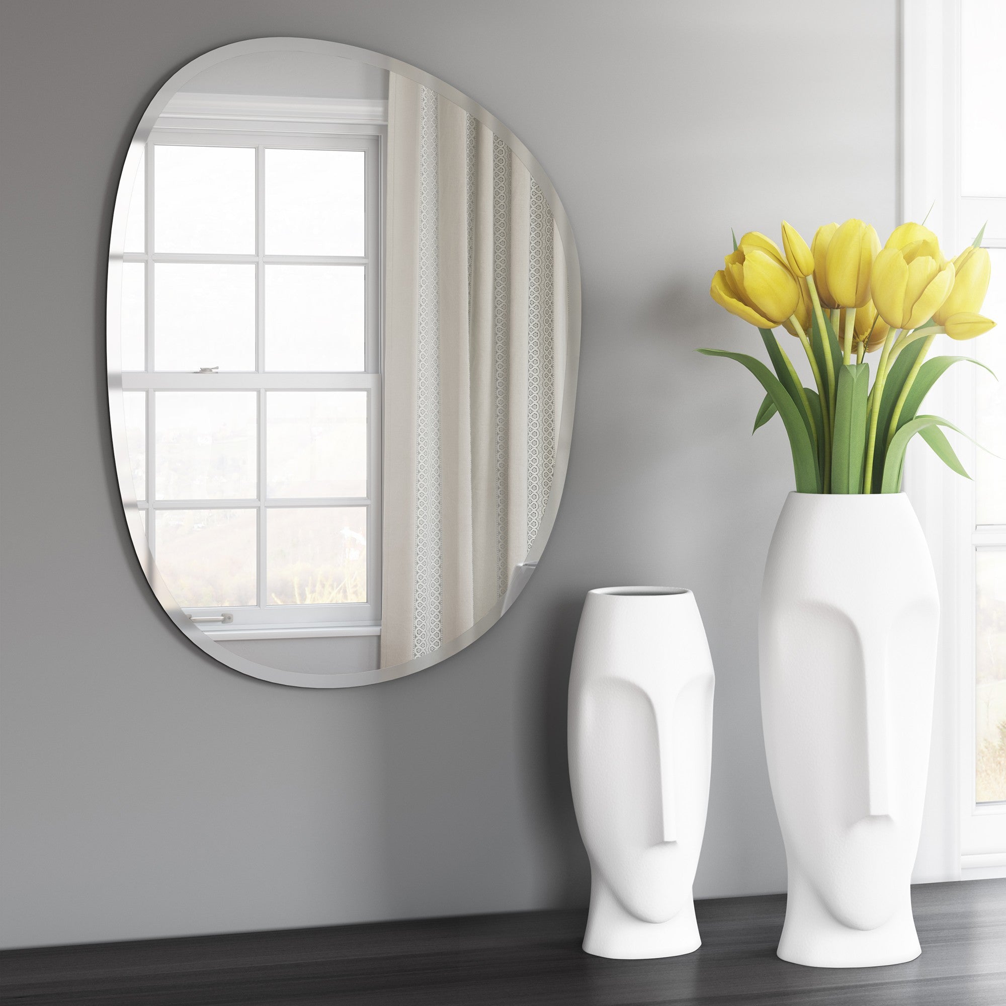 24" Abstract Unframed Accent Mirror-Mirrors-DECOROLALA