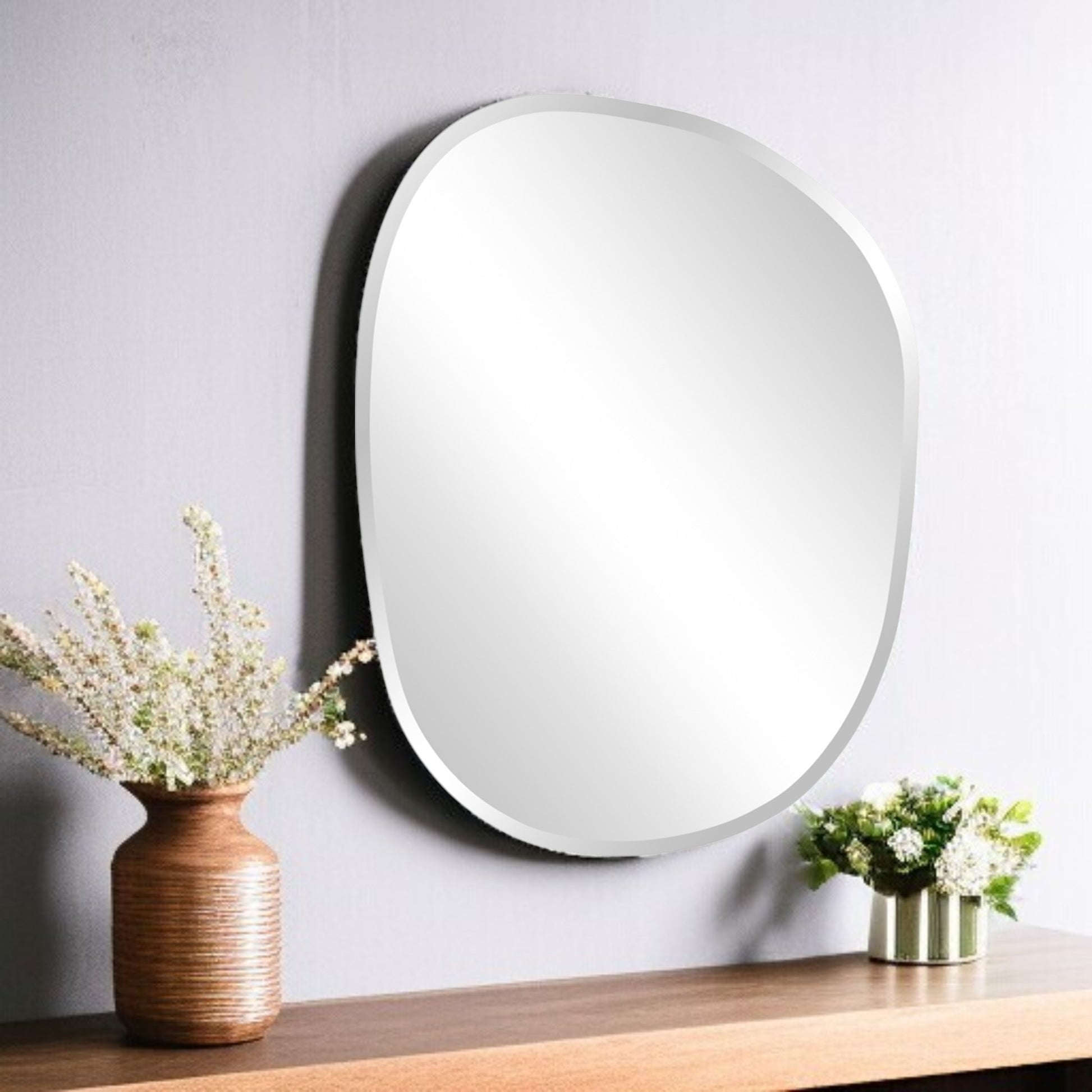 24" Abstract Unframed Accent Mirror-Mirrors-DECOROLALA