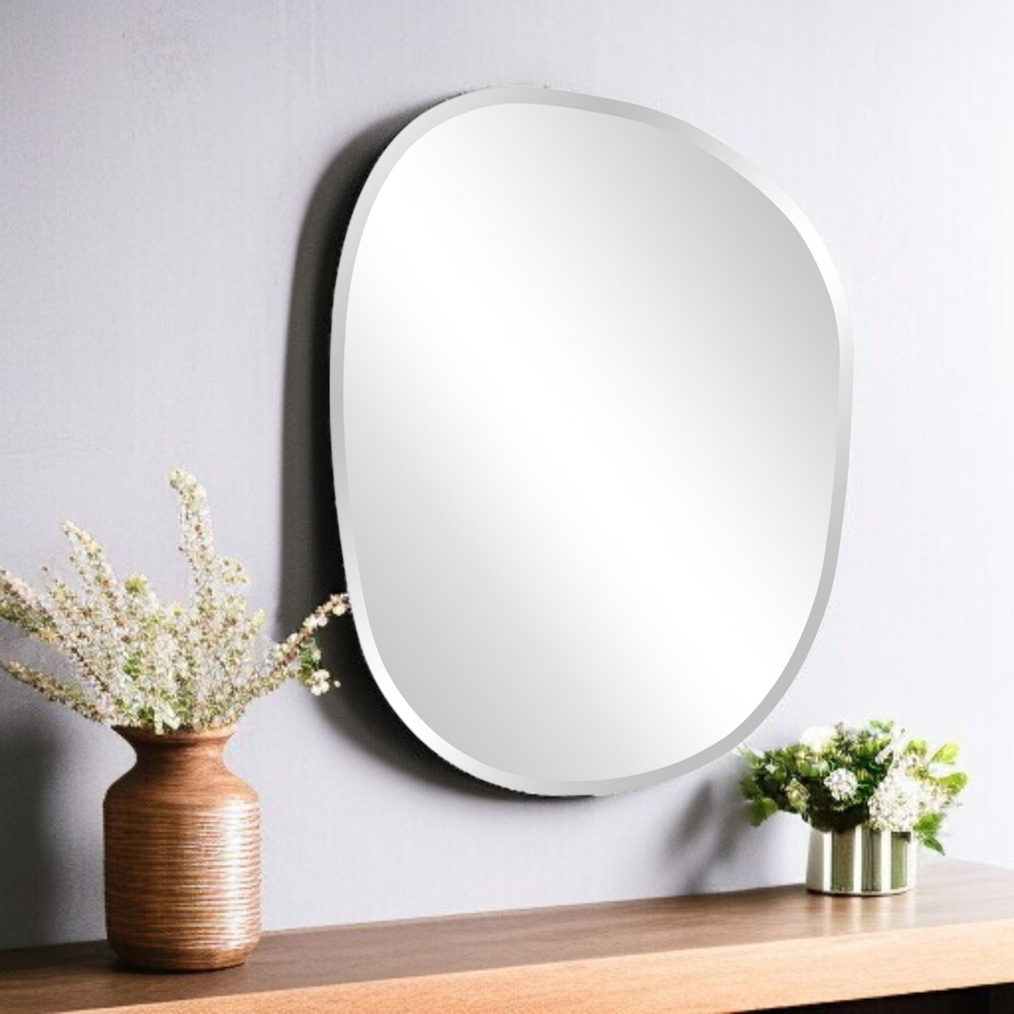 24" Abstract Unframed Accent Mirror-Mirrors-DECOROLALA