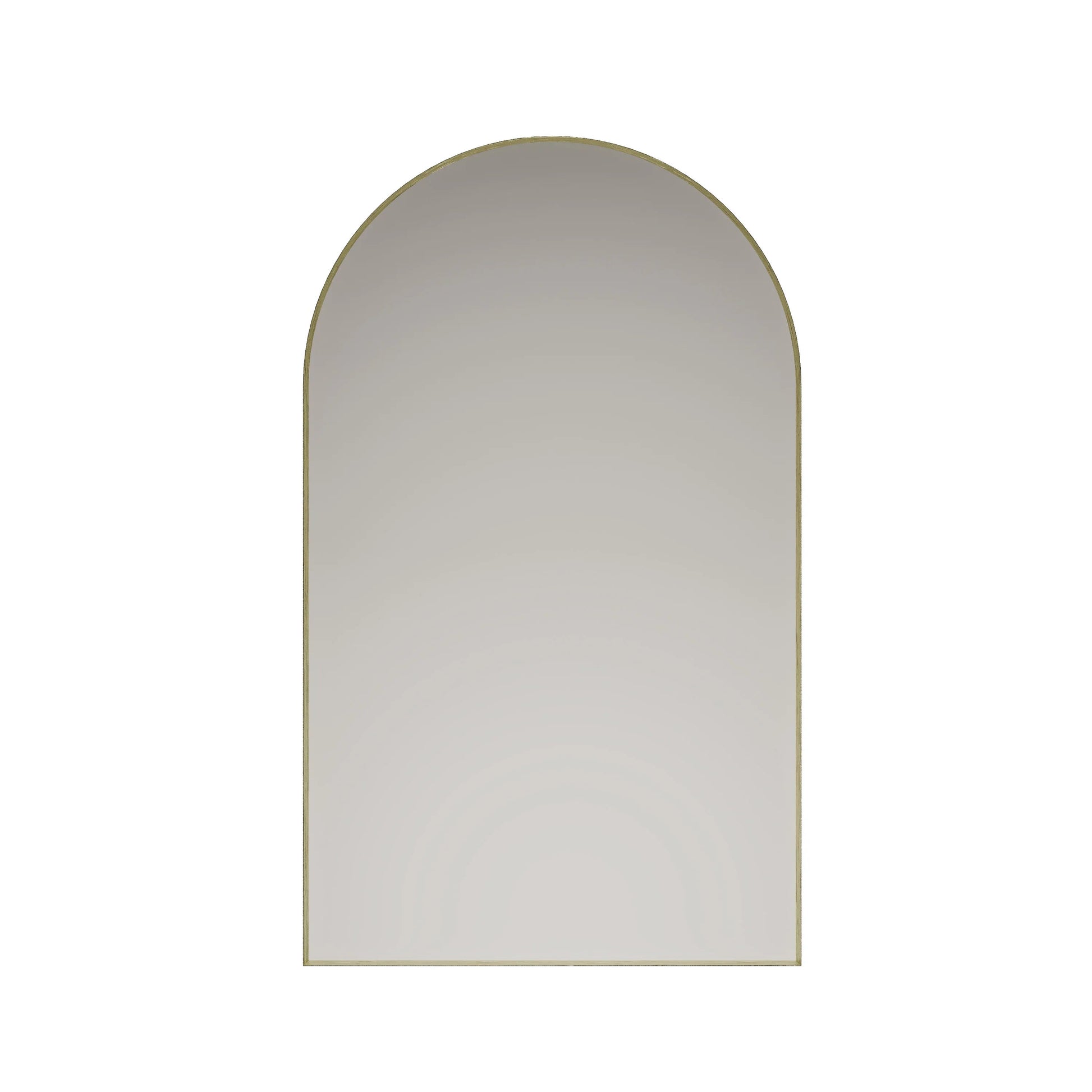 24" Arched Aluminum Frame Mirror in Brushed Gold-Migration_Mirrors-DECOROLALA