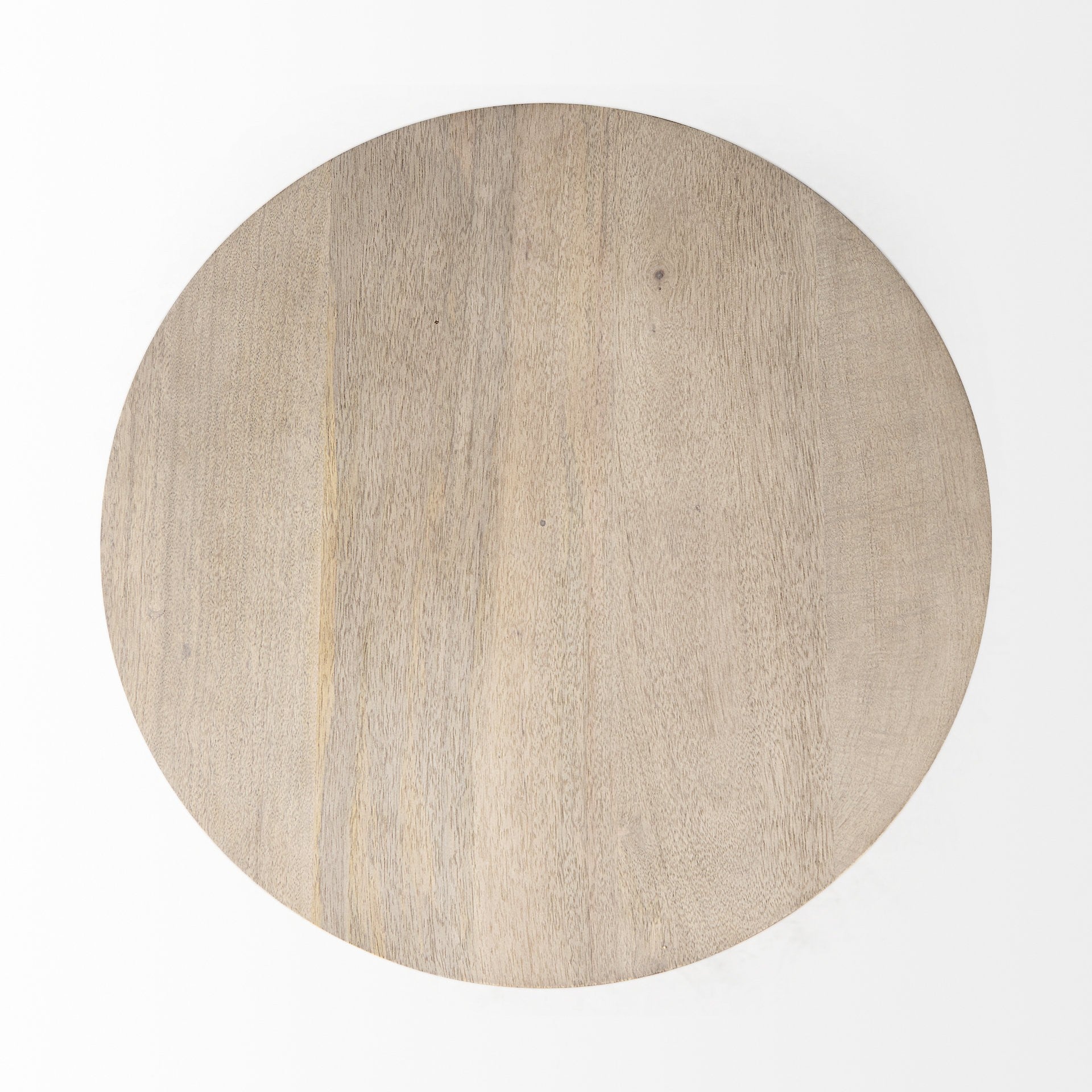 24" Beige Solid and Manufactured Wood Round End Table-End-Side Tables-DECOROLALA