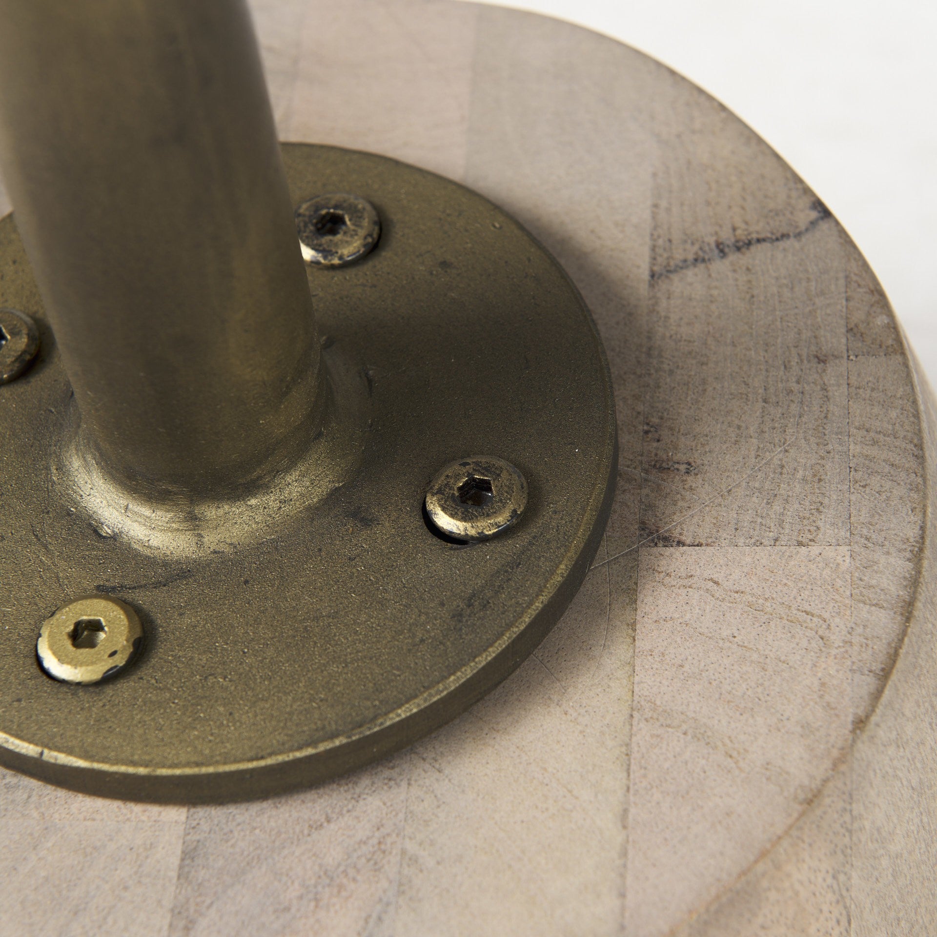 24" Beige Solid and Manufactured Wood Round End Table-End-Side Tables-DECOROLALA