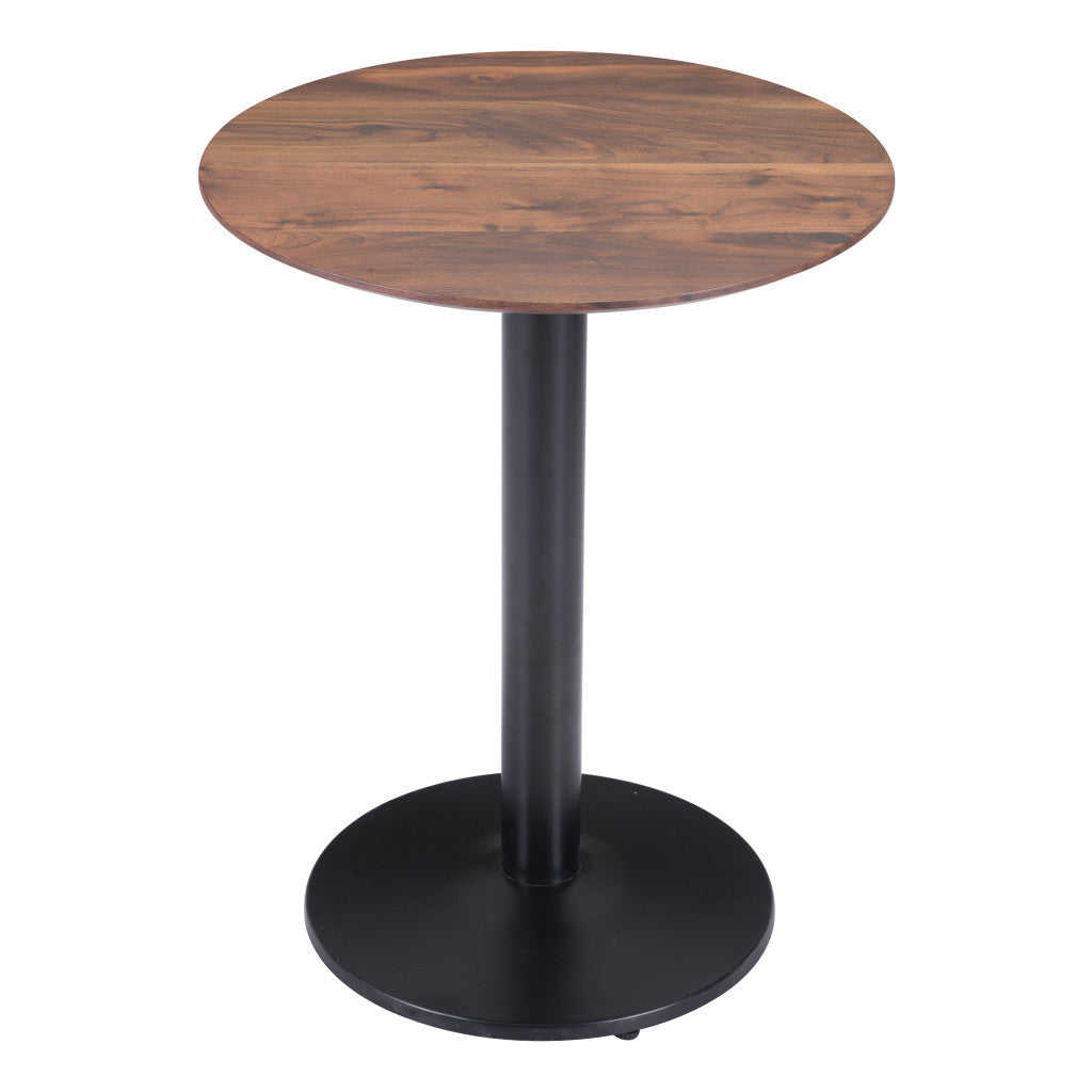 24" Black And Brown Round End Table-End-Side Tables-DECOROLALA