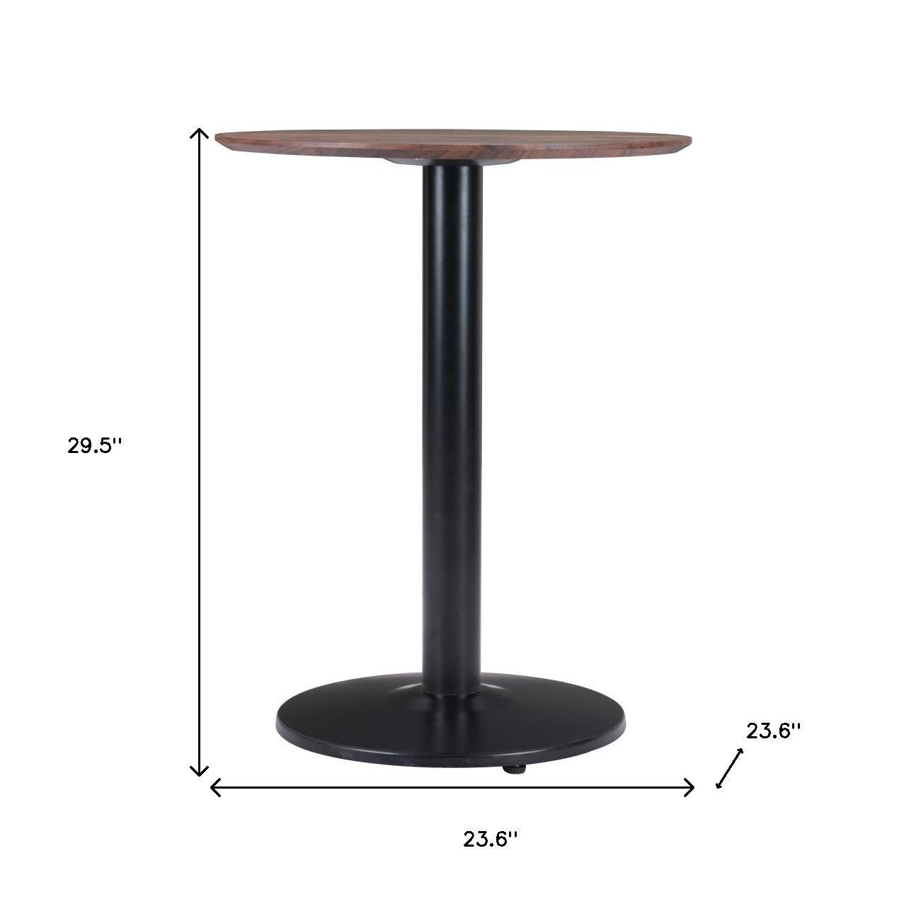 24" Black And Brown Round End Table-End-Side Tables-DECOROLALA