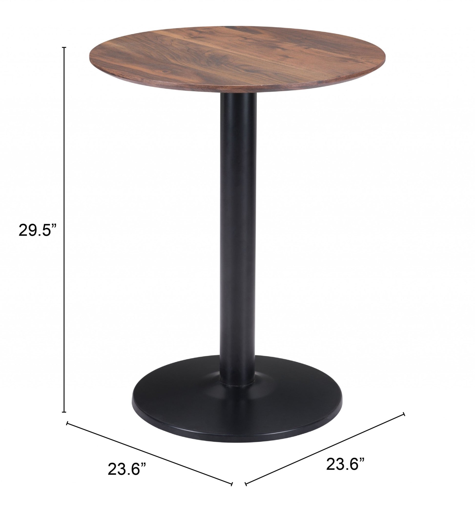 24" Black And Brown Round End Table-End-Side Tables-DECOROLALA