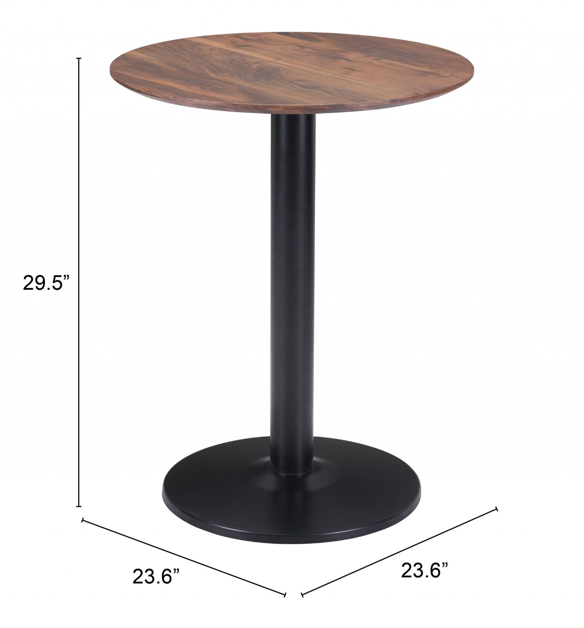 24" Black And Brown Round End Table-End-Side Tables-DECOROLALA