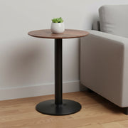 24" Black And Brown Round End Table-End-Side Tables-DECOROLALA