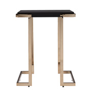 24" Black Geometric Metal Square End Table-End-Side Tables-DECOROLALA