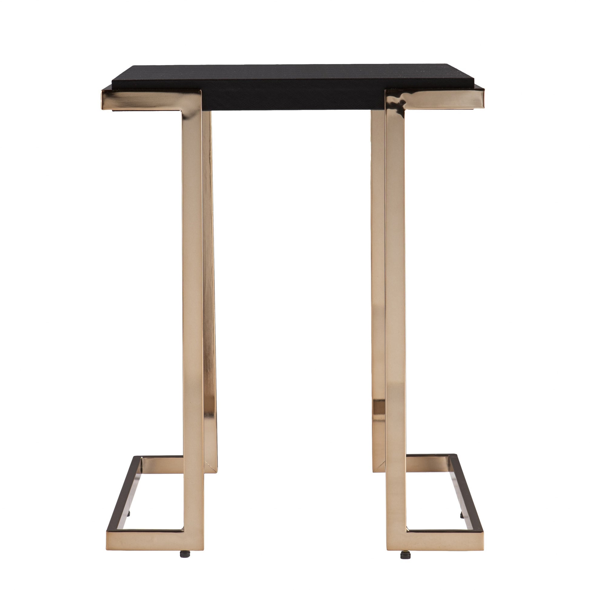24" Black Geometric Metal Square End Table-End-Side Tables-DECOROLALA