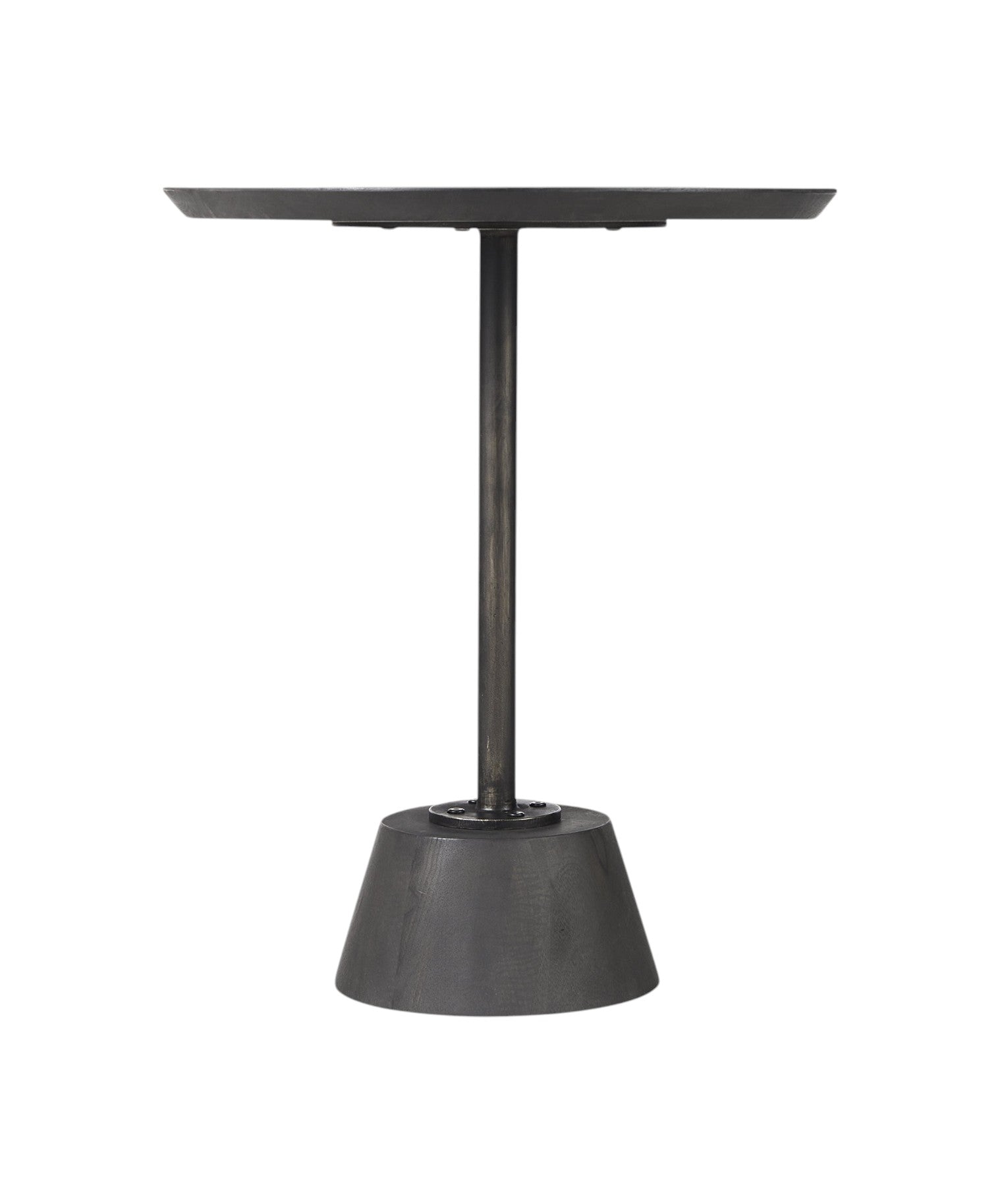 24" Black Solid and Manufactured Wood Round End Table-End-Side Tables-DECOROLALA