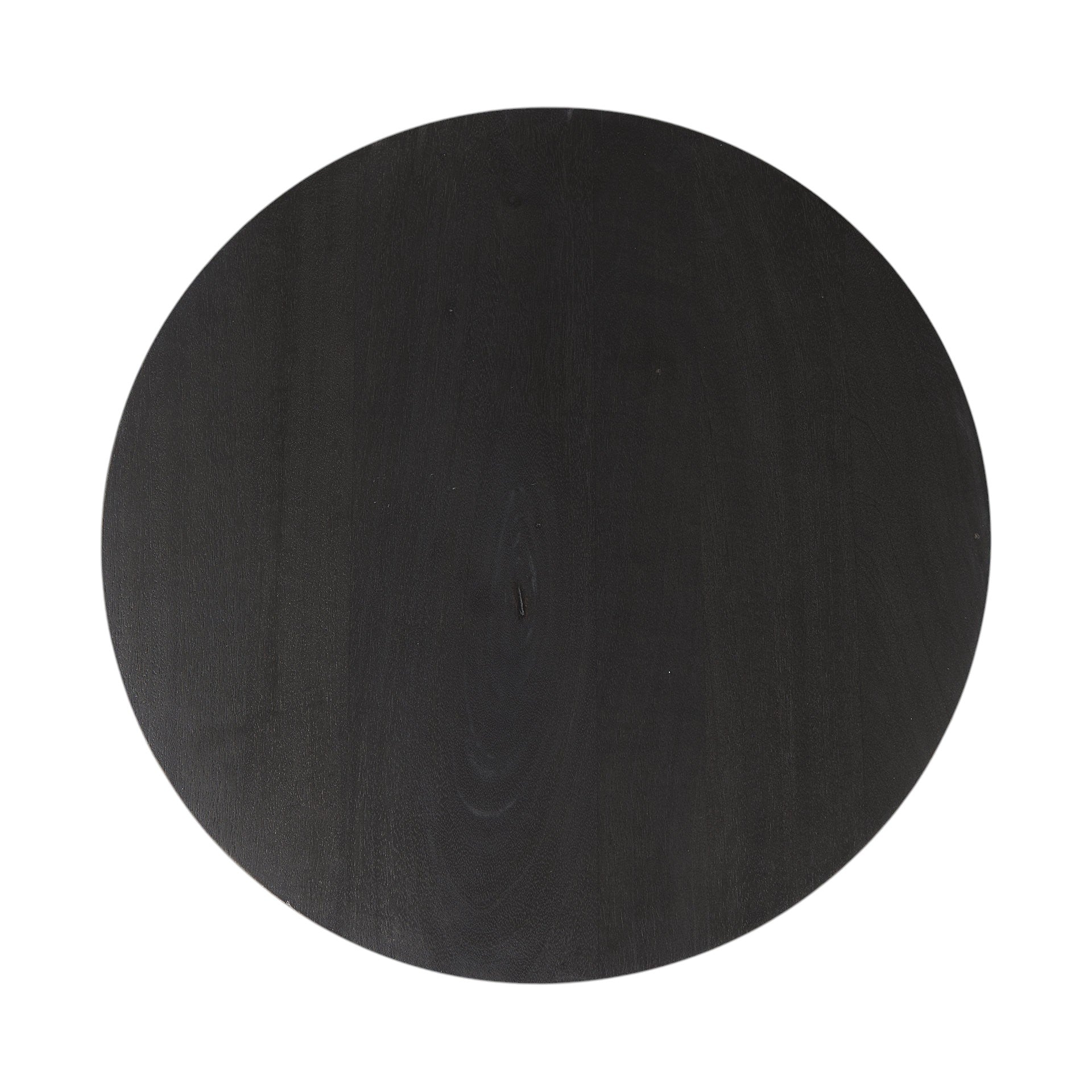 24" Black Solid and Manufactured Wood Round End Table-End-Side Tables-DECOROLALA