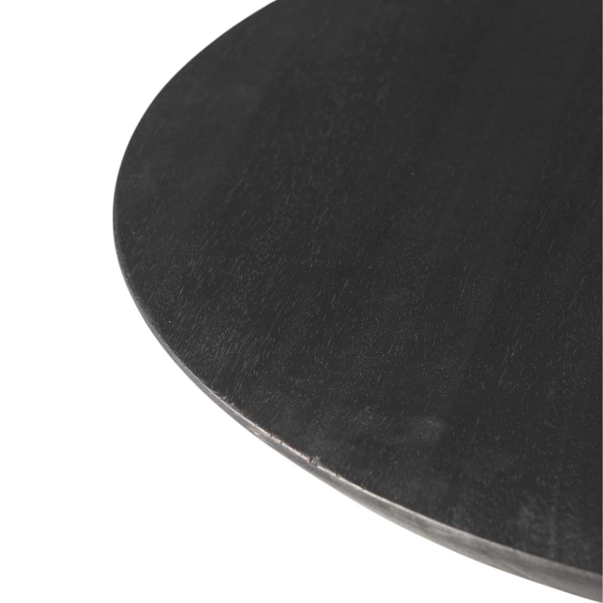 24" Black Solid and Manufactured Wood Round End Table-End-Side Tables-DECOROLALA