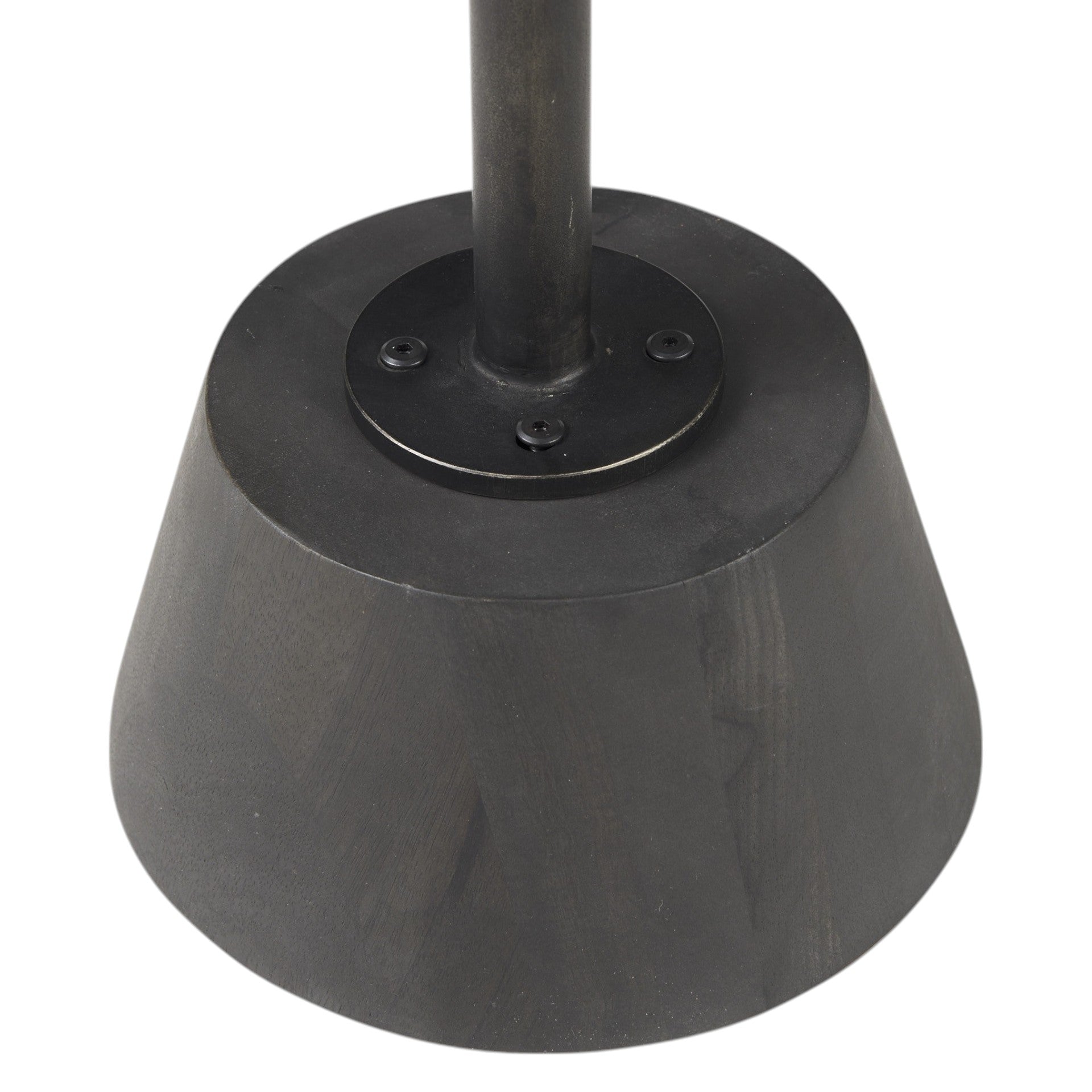 24" Black Solid and Manufactured Wood Round End Table-End-Side Tables-DECOROLALA