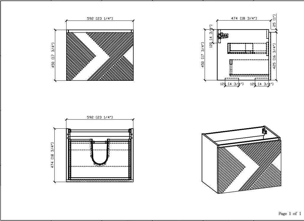 24" Black Wall Mount Bathroom Vanity with Black Engineered Quartz Countertop-Migration_Bathroom Vanities-DECOROLALA