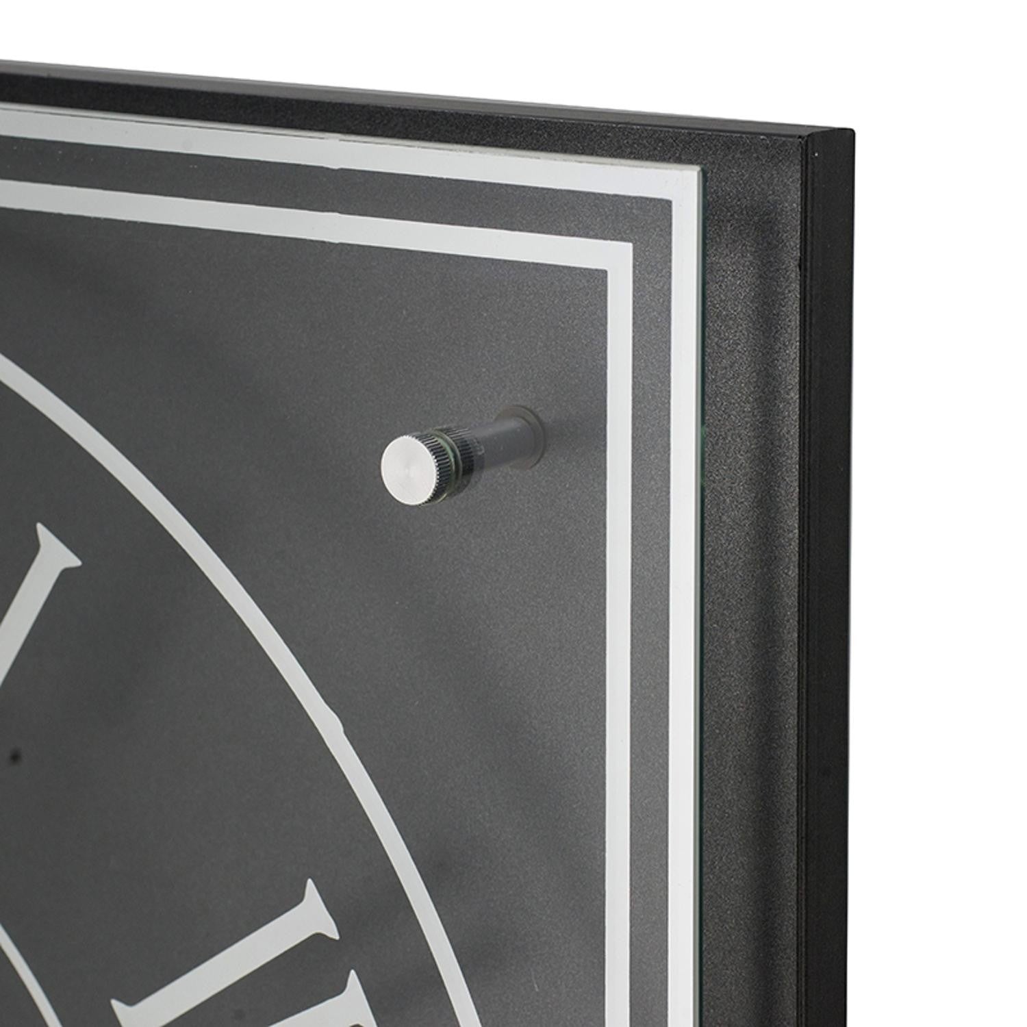 24" Black and Silver Vintage Style Gears Square Wall Clock-Wall Clocks-DECOROLALA