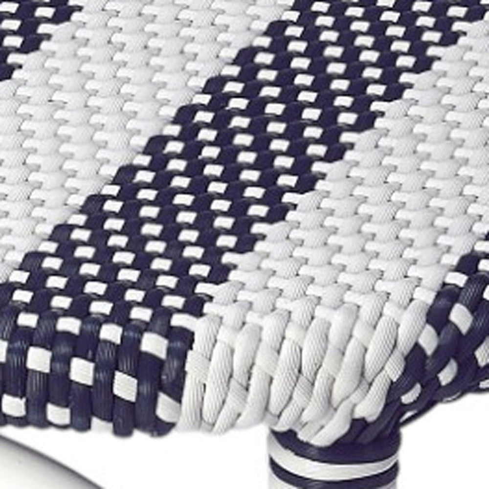 24" Blue and White Rattan Backless Counter Height Bar Chair-Bar Chairs-DECOROLALA