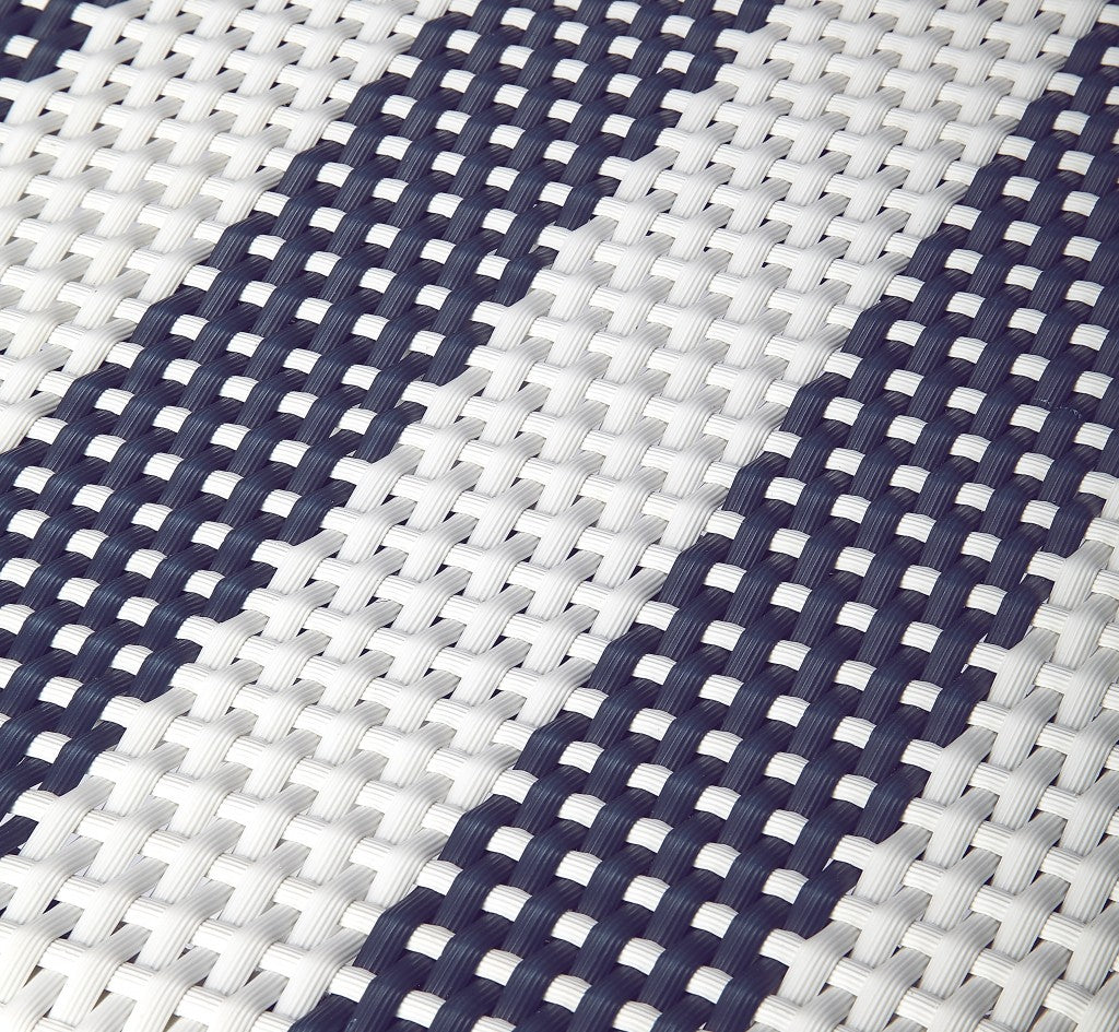 24" Blue and White Rattan Backless Counter Height Bar Chair-Bar Chairs-DECOROLALA