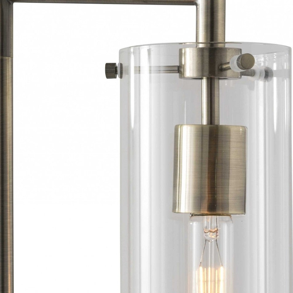 24" Brass Novelty With Clear Cylinder Shade-Table Lamps-DECOROLALA