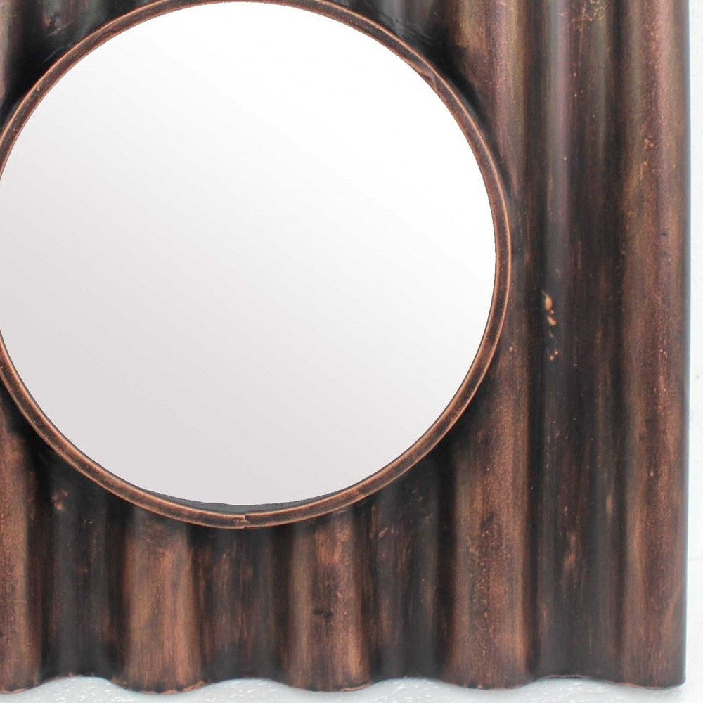 24" Bronze Square Metal Framed Accent Mirror-Mirrors-DECOROLALA