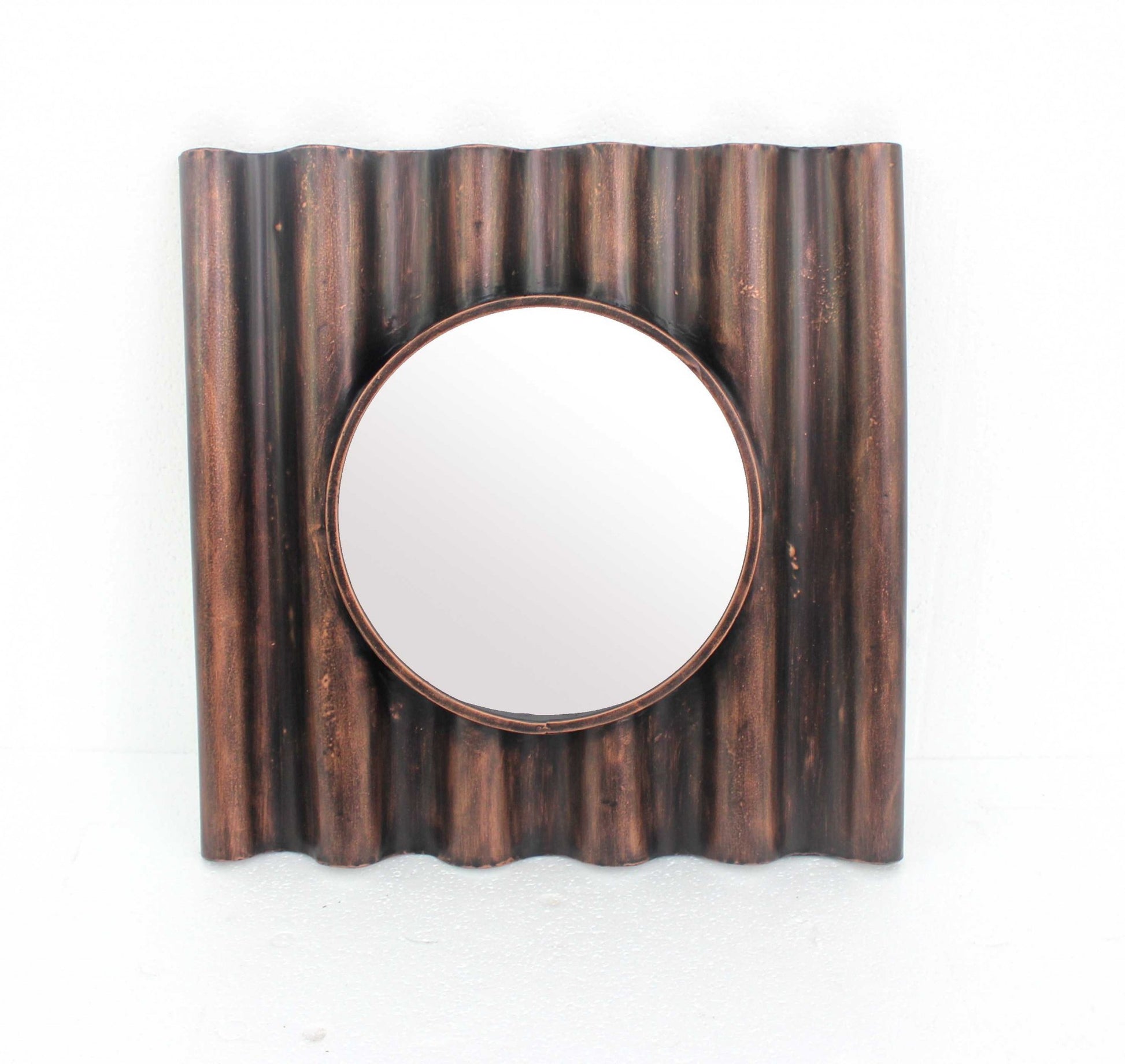 24" Bronze Square Metal Framed Accent Mirror-Mirrors-DECOROLALA