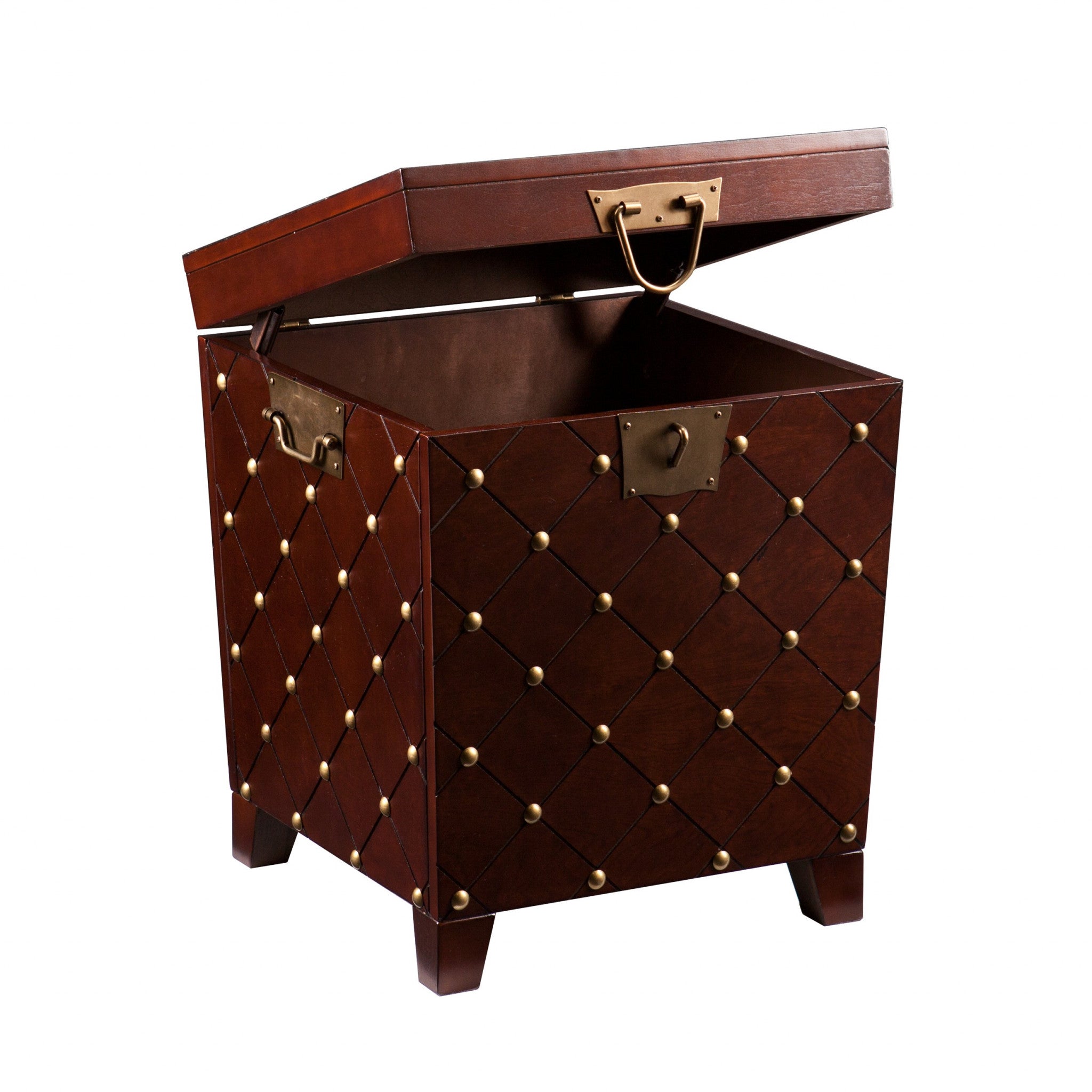 24" Brown Manufactured Wood Square End Table-End-Side Tables-DECOROLALA