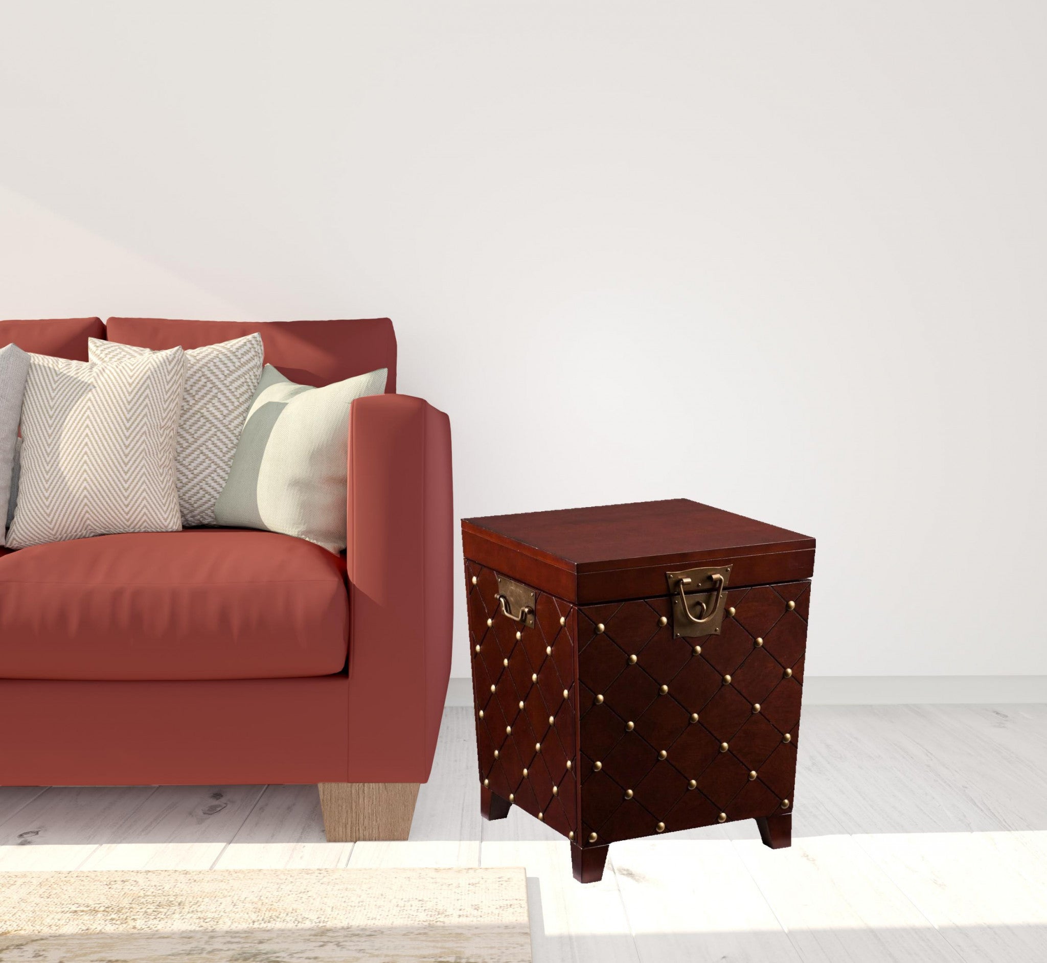 24" Brown Manufactured Wood Square End Table-End-Side Tables-DECOROLALA