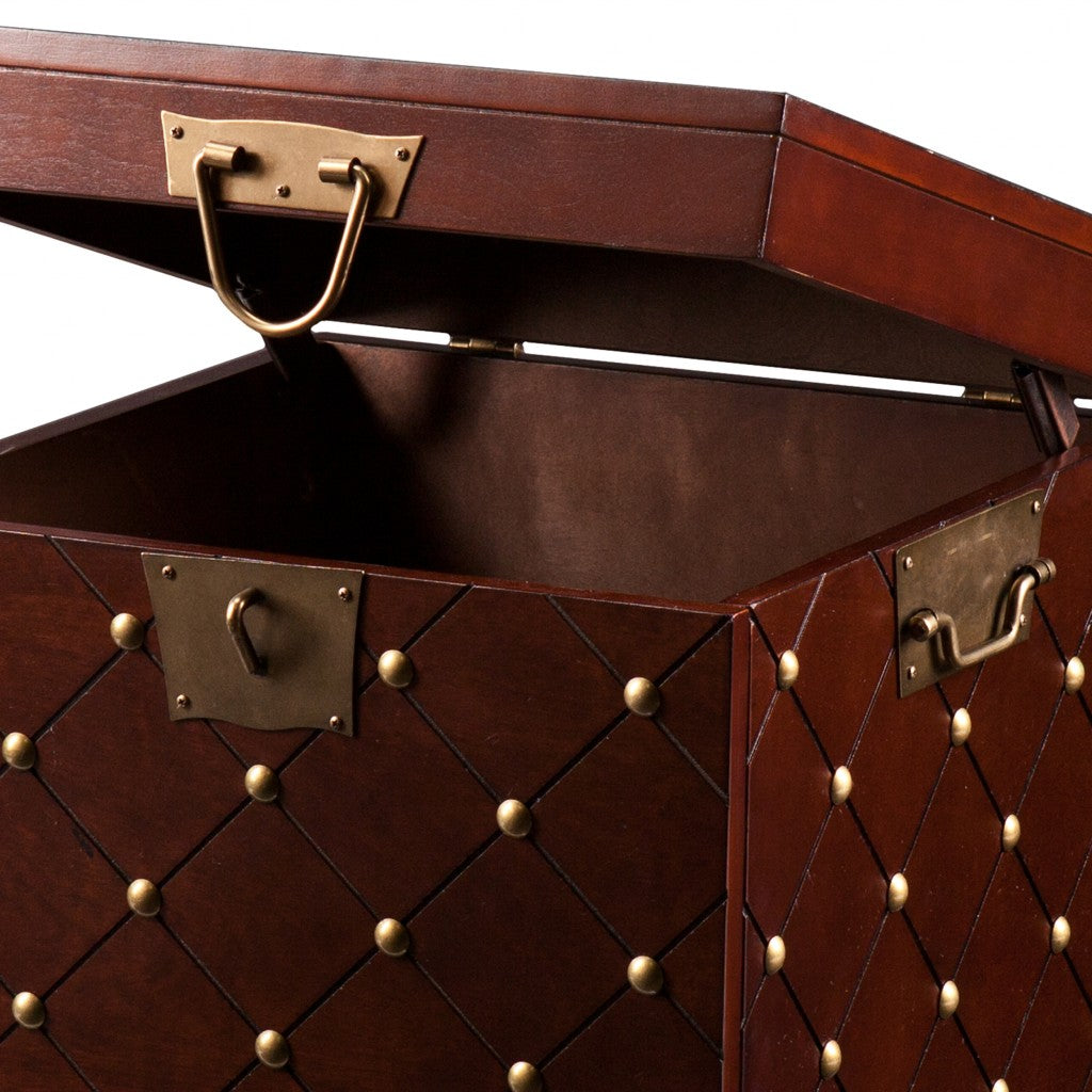 24" Brown Manufactured Wood Square End Table-End-Side Tables-DECOROLALA