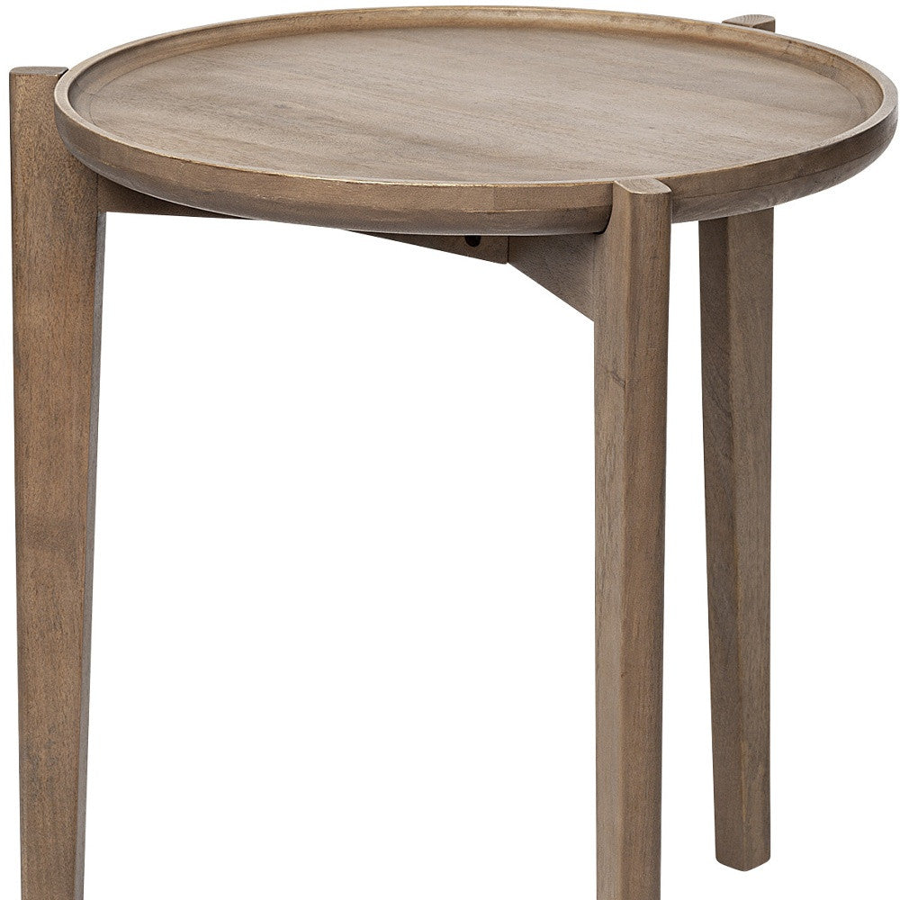 24" Brown Round End Table-End-Side Tables-DECOROLALA