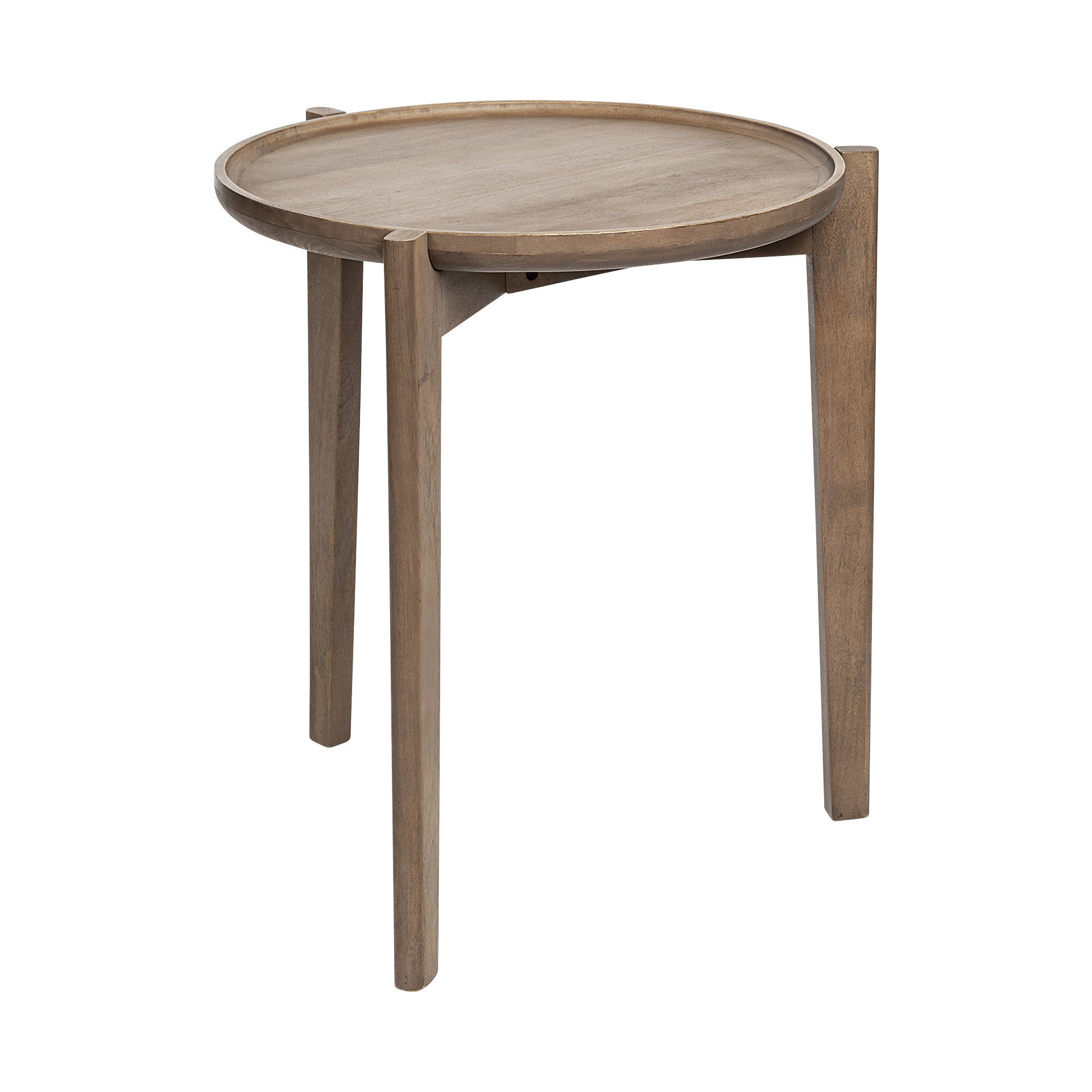 24" Brown Round End Table-End-Side Tables-DECOROLALA