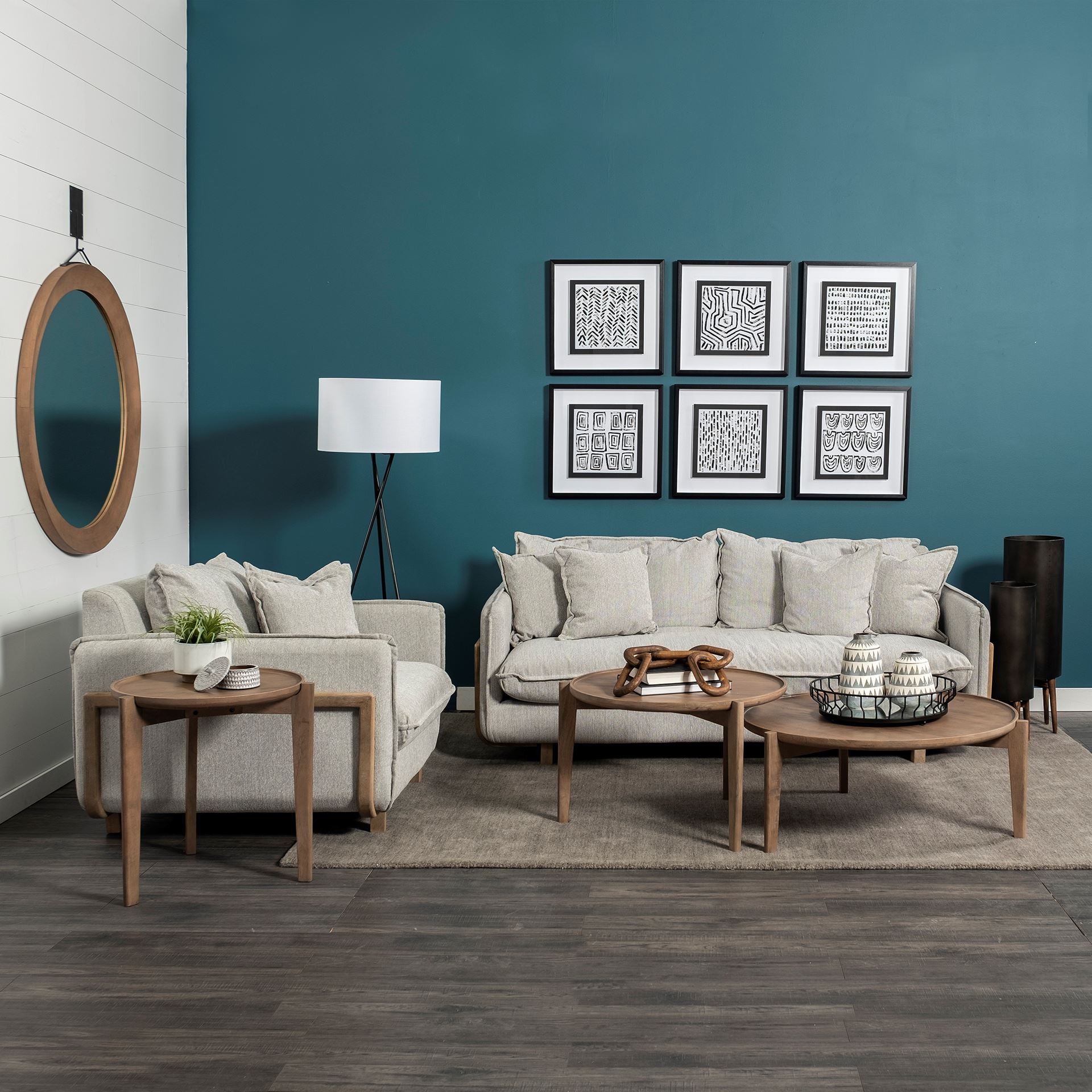 24" Brown Round End Table-End-Side Tables-DECOROLALA