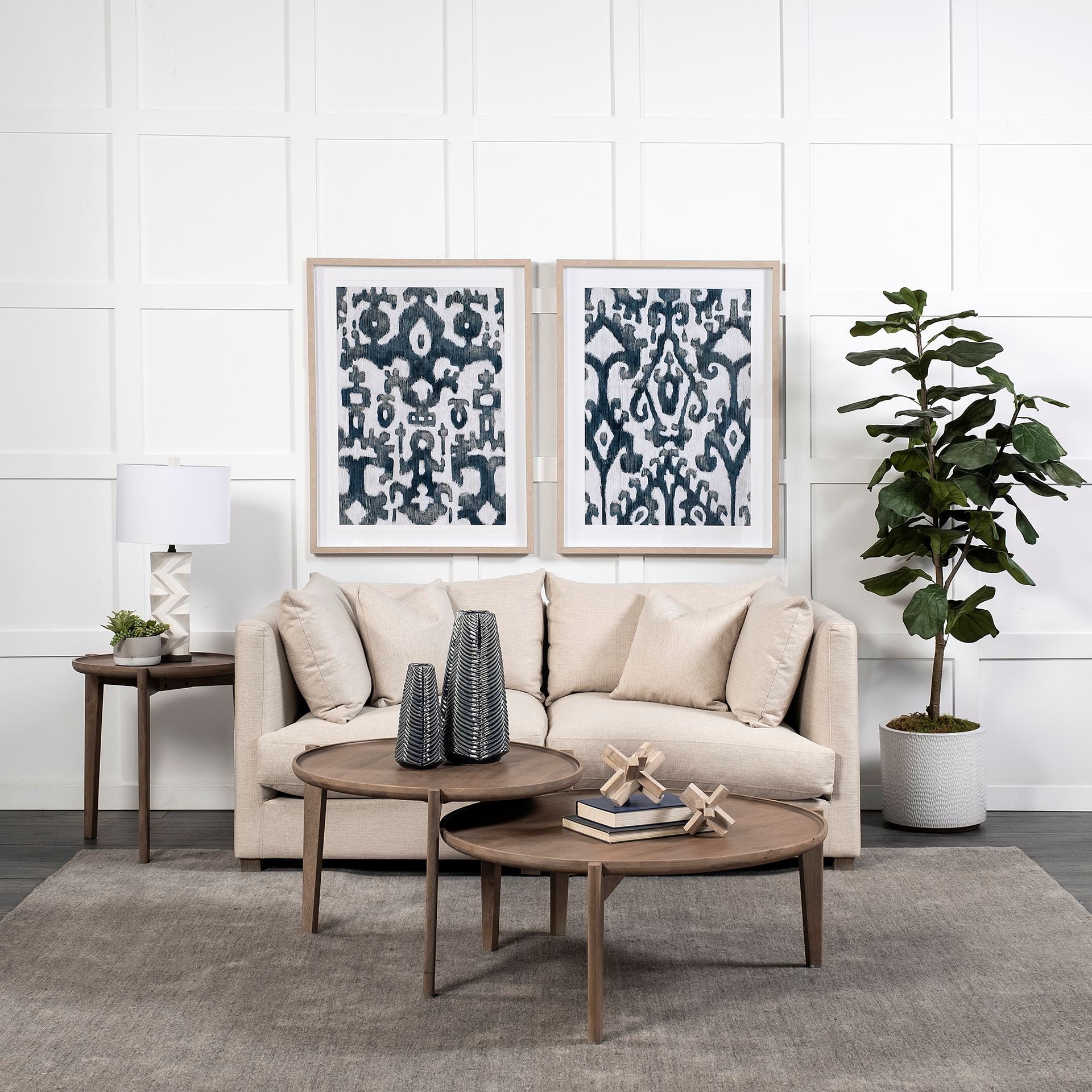 24" Brown Round End Table-End-Side Tables-DECOROLALA