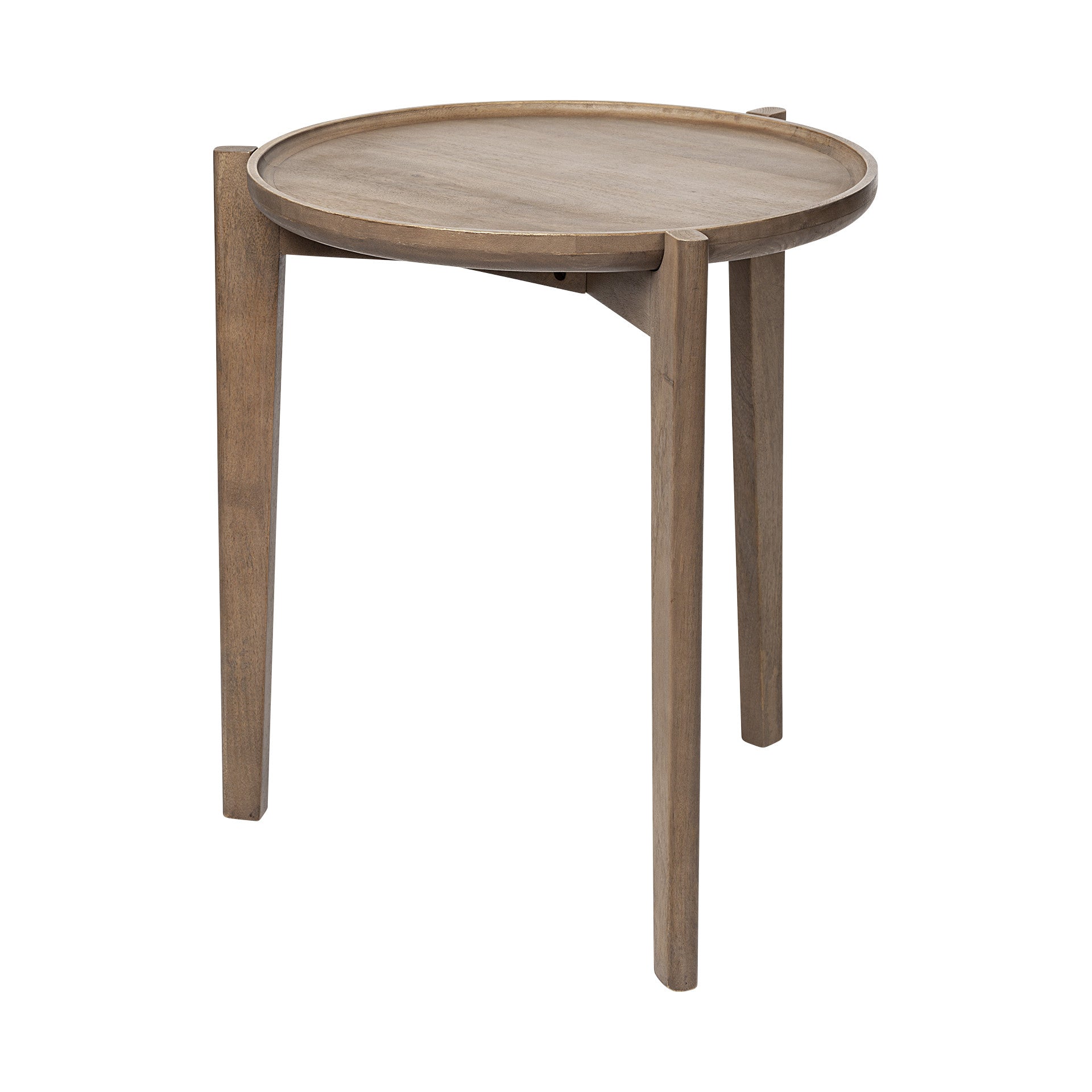 24" Brown Round End Table-End-Side Tables-DECOROLALA