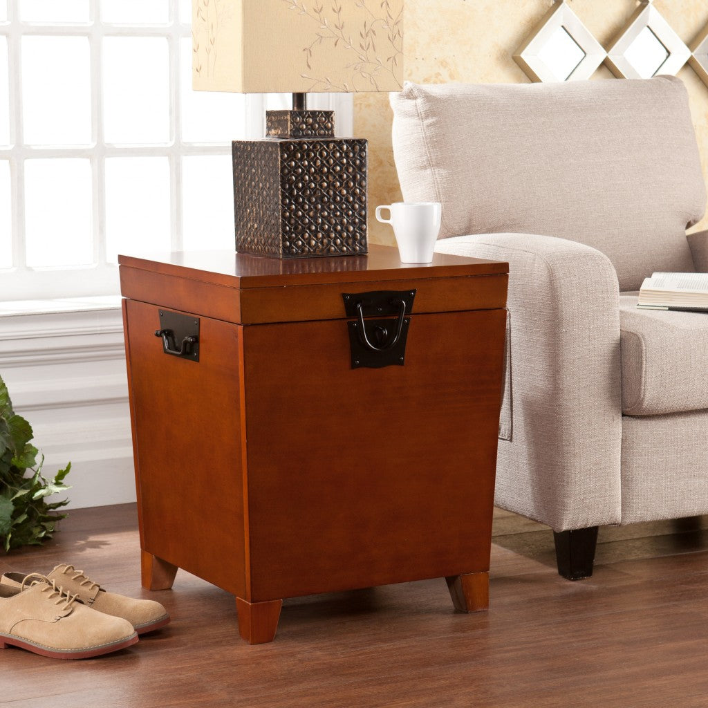 24" Brown Solid Wood Square End Table-End-Side Tables-DECOROLALA
