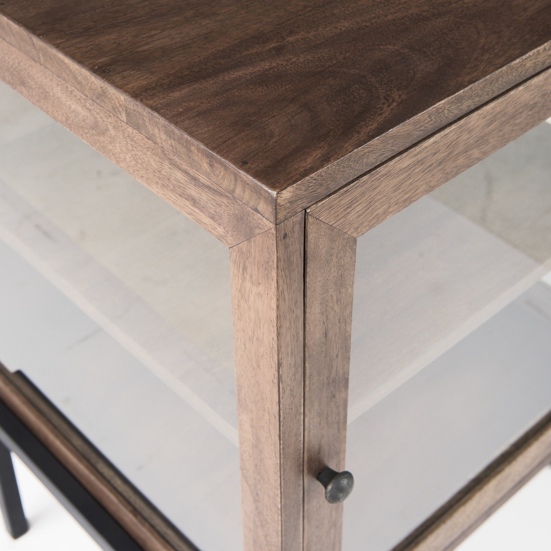 24" Brown Solid Wood Square End Table-End-Side Tables-DECOROLALA