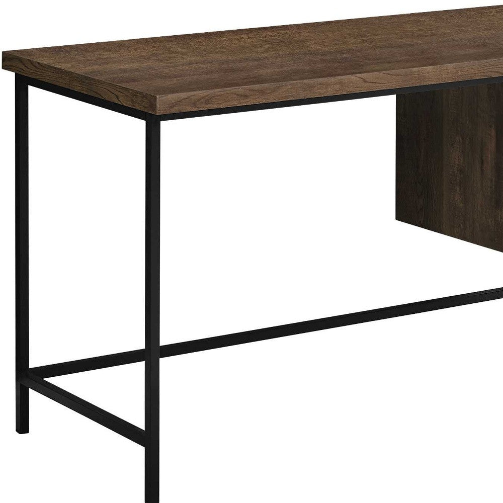 24" Brown and Black Computer Desk With Three Drawers-Desks-DECOROLALA
