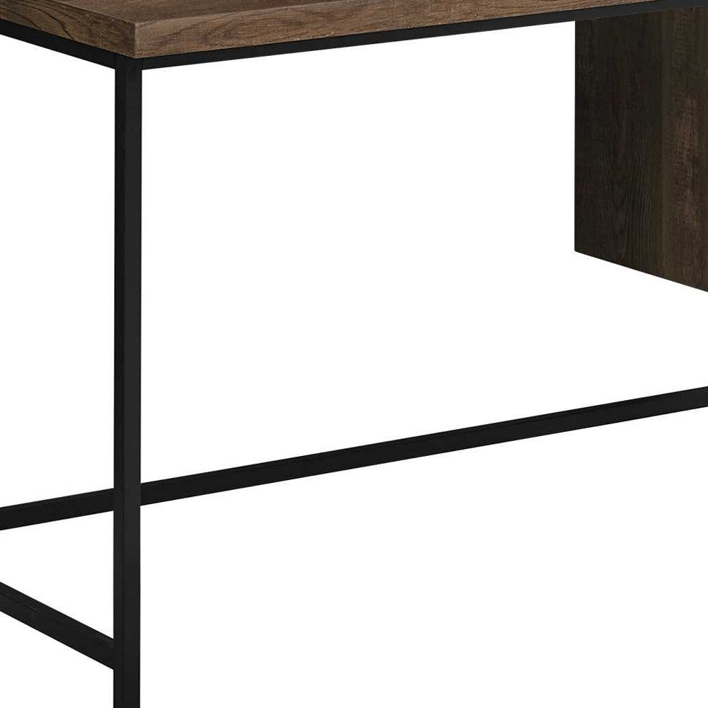 24" Brown and Black Computer Desk With Three Drawers-Desks-DECOROLALA