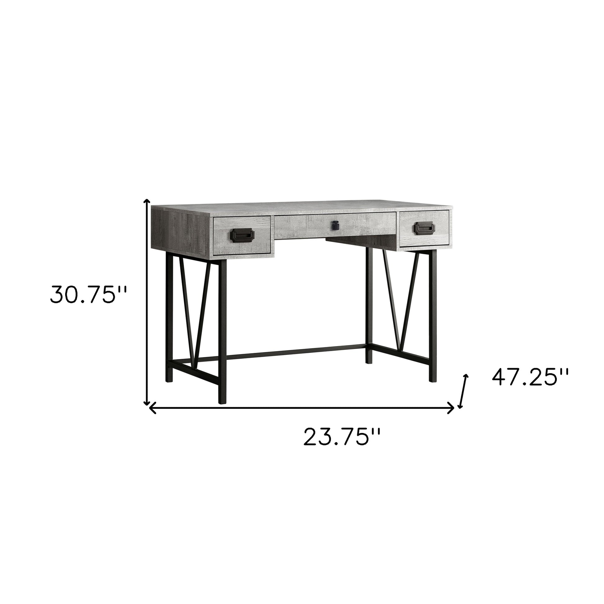 24" Brown and Black Computer Desk With Two Drawers-Desks-DECOROLALA