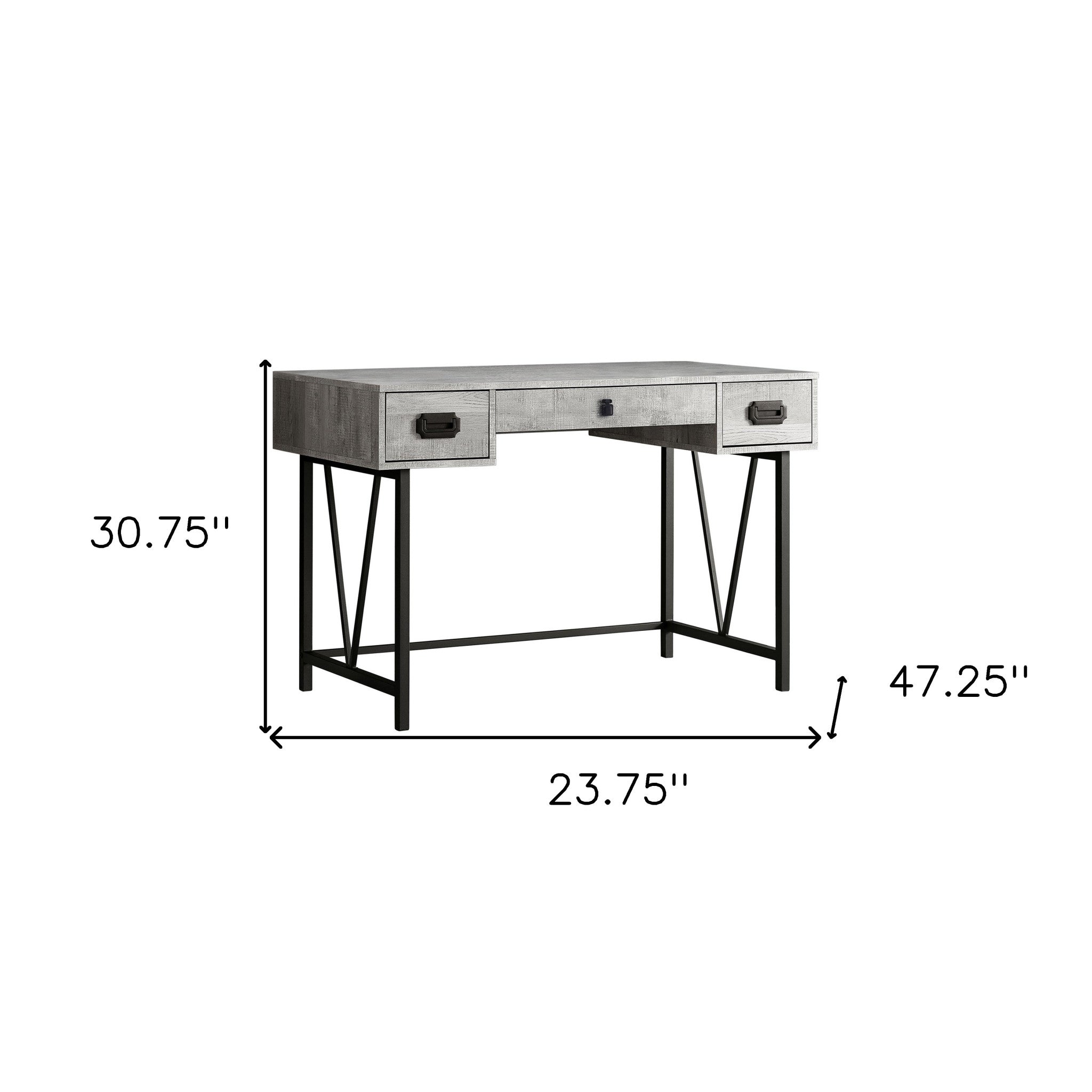 24" Brown and Black Computer Desk With Two Drawers-Desks-DECOROLALA