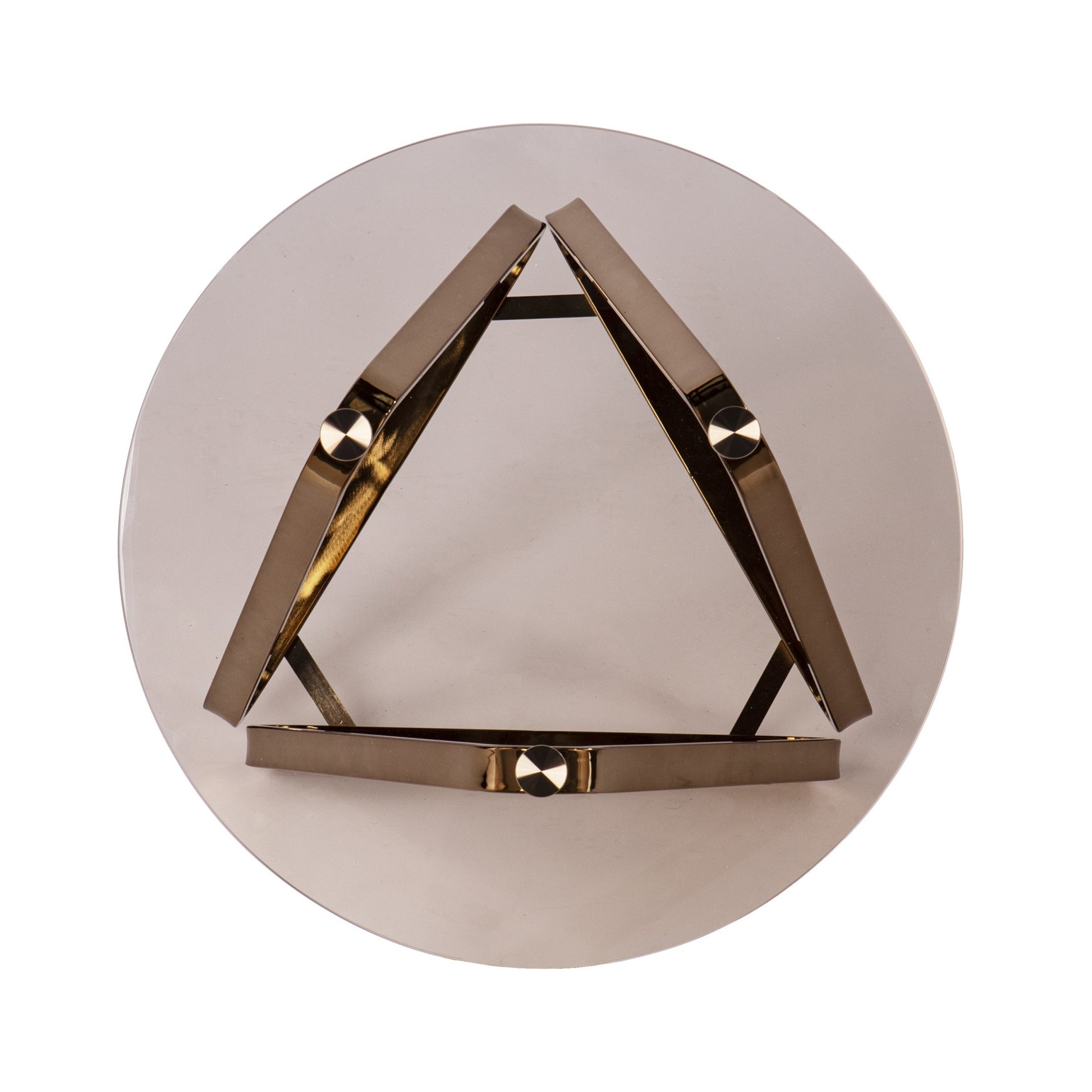 24" Champagne Glass And Iron Round End Table-End-Side Tables-DECOROLALA